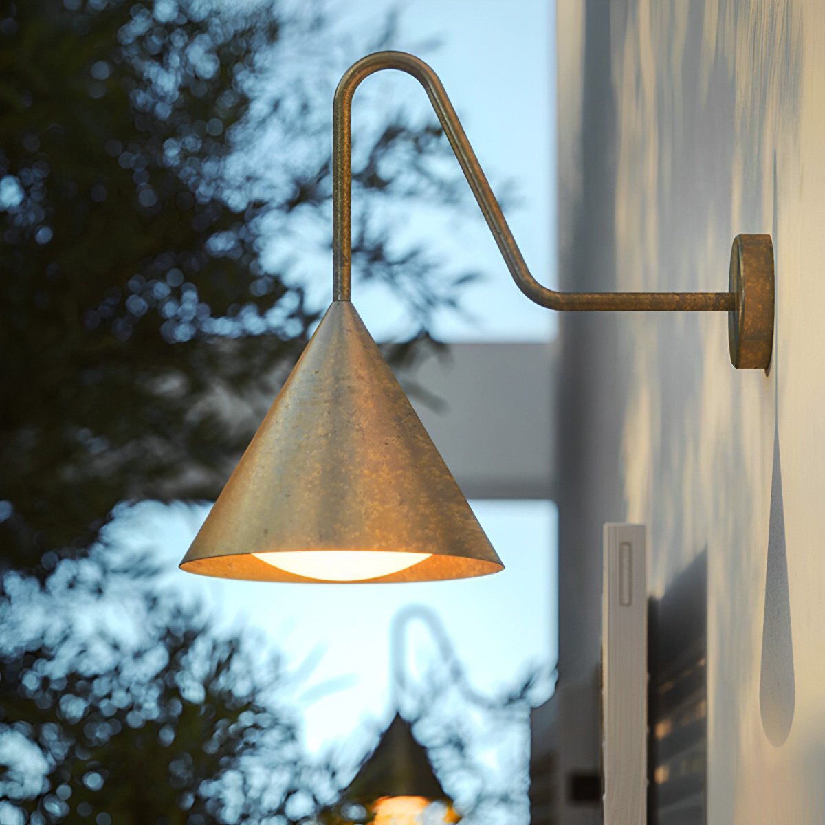 Outdoor Wall Sconce Metal 9.8 in Black Warm White Porch Patio Courtyard Lighting Modern Minimalist | Thomler