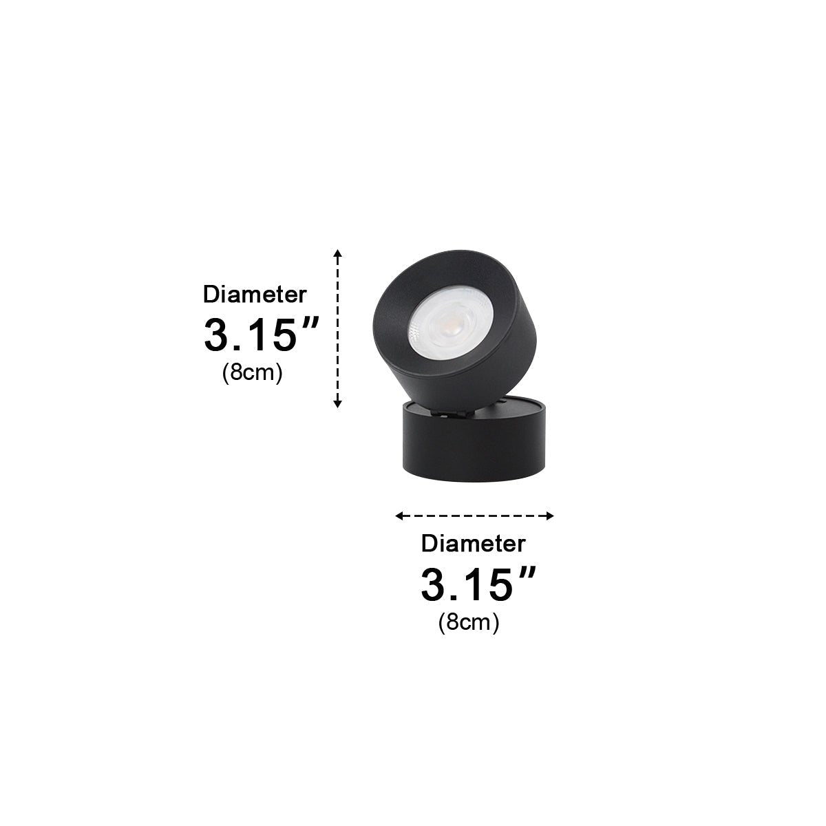 Wall Light Cast Aluminium 12W 8.0 cm Black Outdoor Adjustable Garden Porch LED Spotlight | Thomler