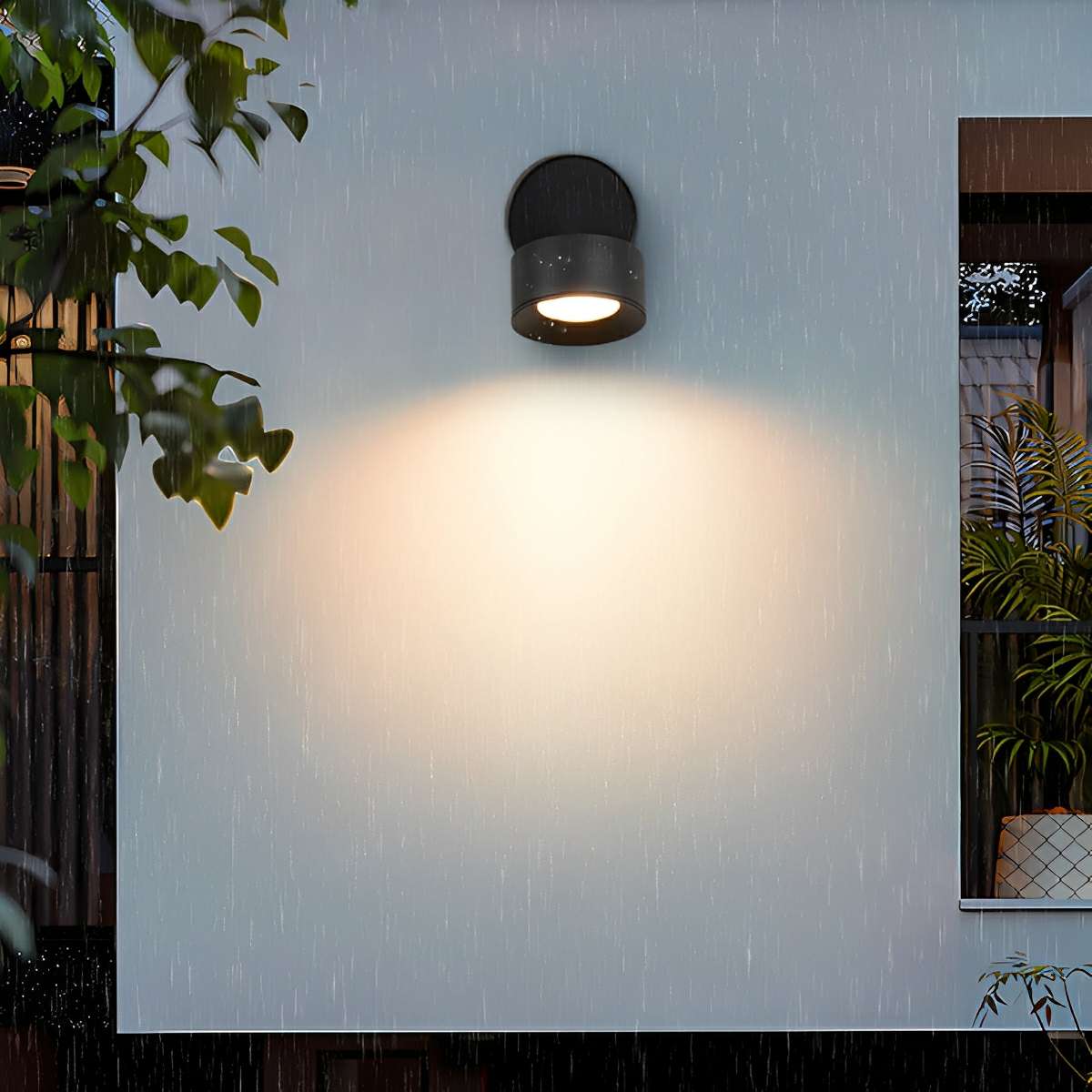 Wall Light Cast Aluminium 12W 8.0 cm Black Outdoor Adjustable Garden Porch LED Spotlight | Thomler