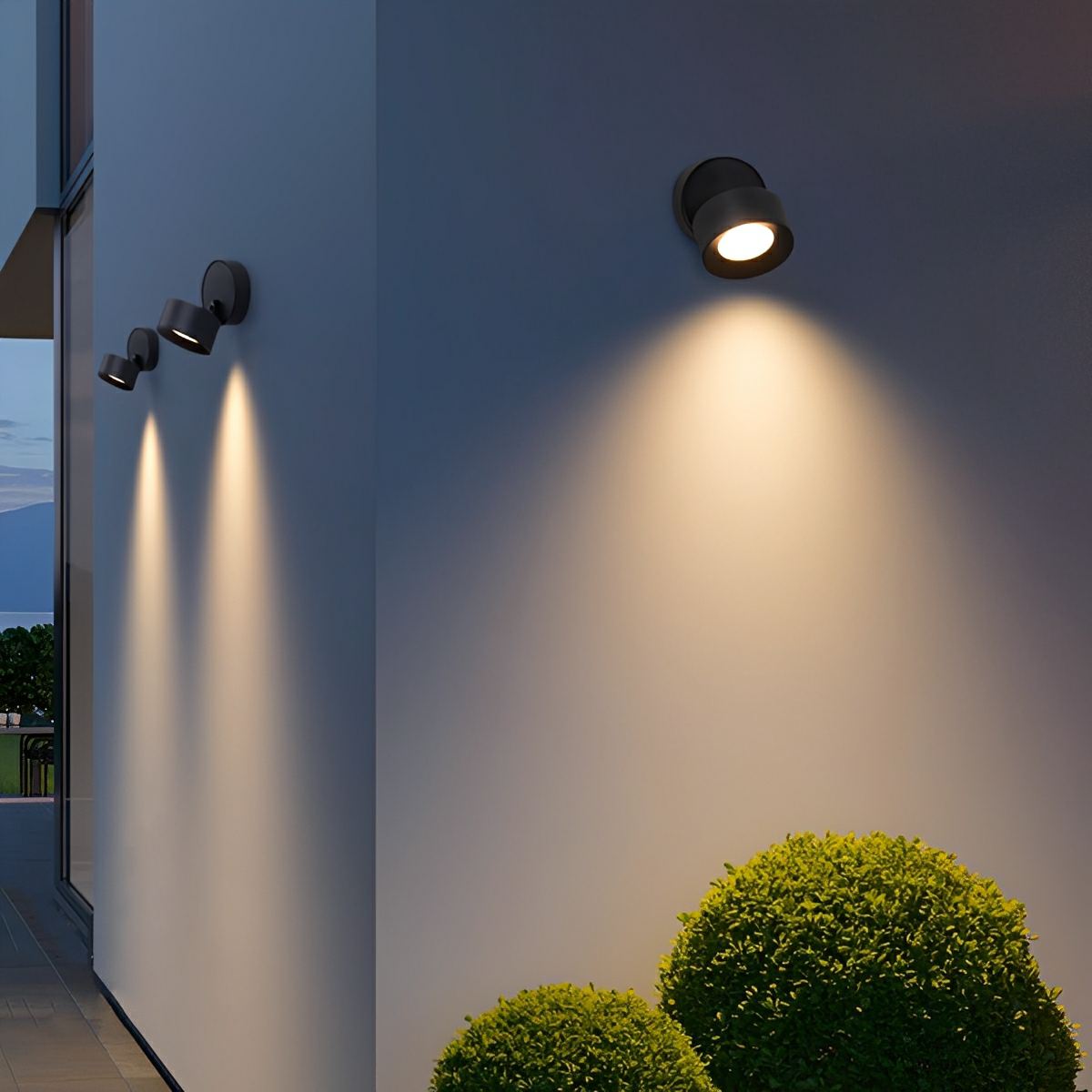 Wall Light Cast Aluminium 12W 8.0 cm Black Outdoor Adjustable Garden Porch LED Spotlight | Thomler