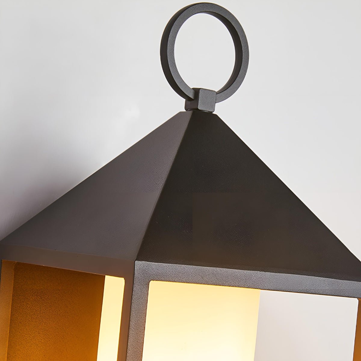 Black Aluminum Outdoor Wall Lantern, Clear Glass Panels, Hardwired LED Sconce for Front Entry & Porch | Thomler
