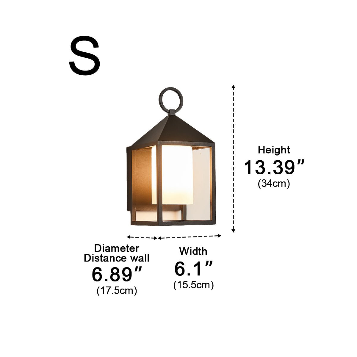 Black Aluminum Outdoor Wall Lantern, Clear Glass Panels, Hardwired LED Sconce for Front Entry & Porch | Thomler