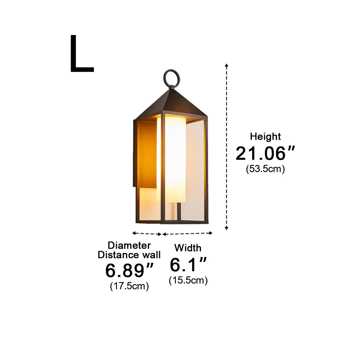 Black Aluminum Outdoor Wall Lantern, Clear Glass Panels, Hardwired LED Sconce for Front Entry & Porch | Thomler