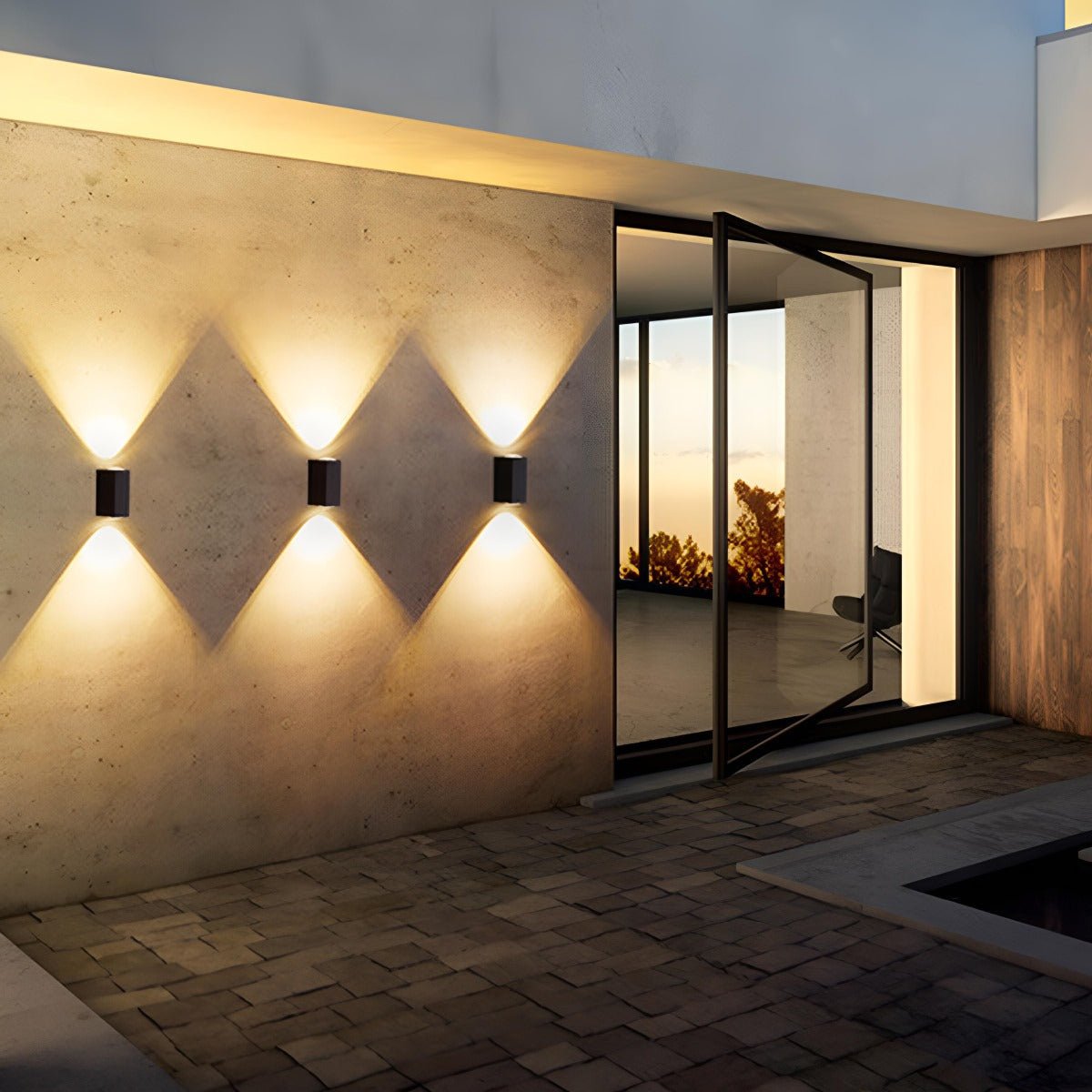 Wall Light Aluminium 2×5W Black Outdoor Facade Up Down LED Waterproof Entrance Lamp | Thomler