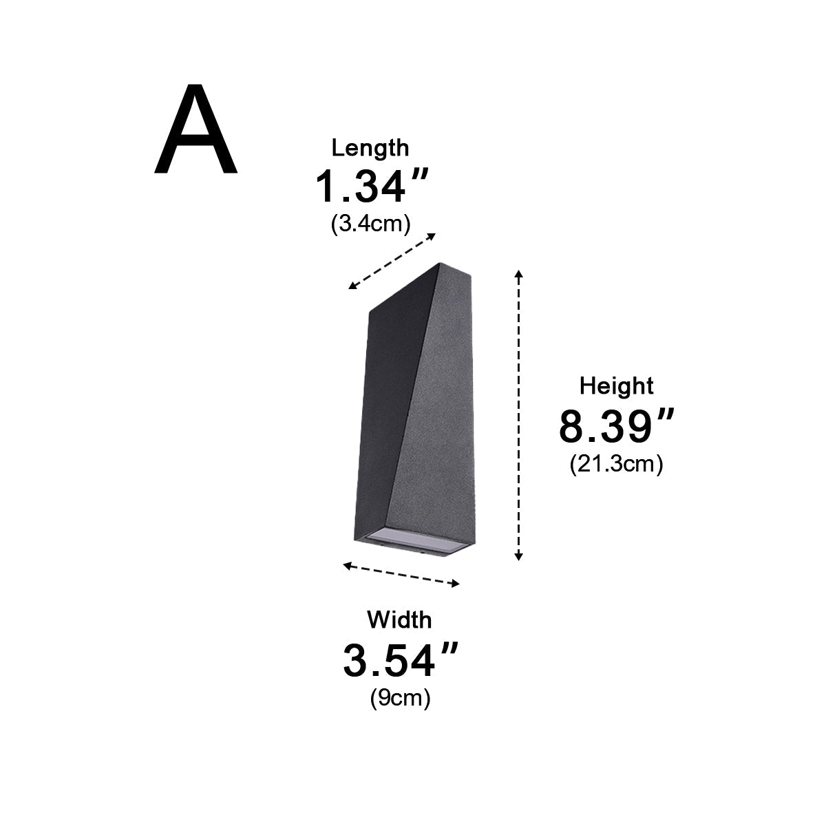 Wall Light Aluminium 2×5W Black Outdoor Facade Up Down LED Waterproof Entrance Lamp | Thomler