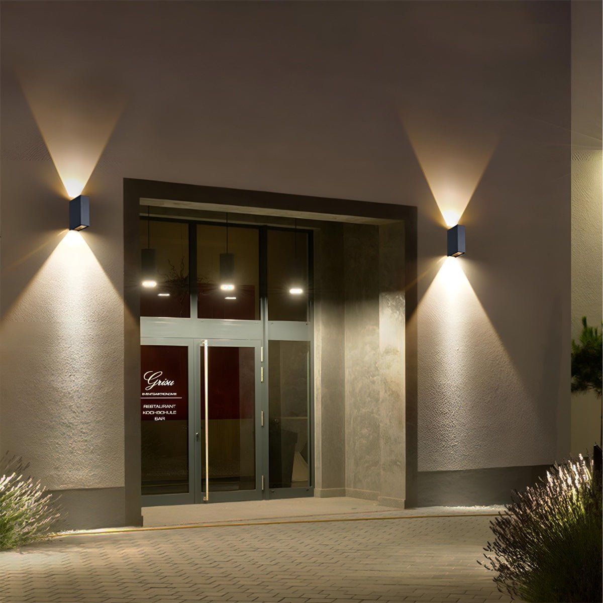 Wall Light Aluminium 2×5W Black Outdoor Facade Up Down LED Waterproof Entrance Lamp | Thomler