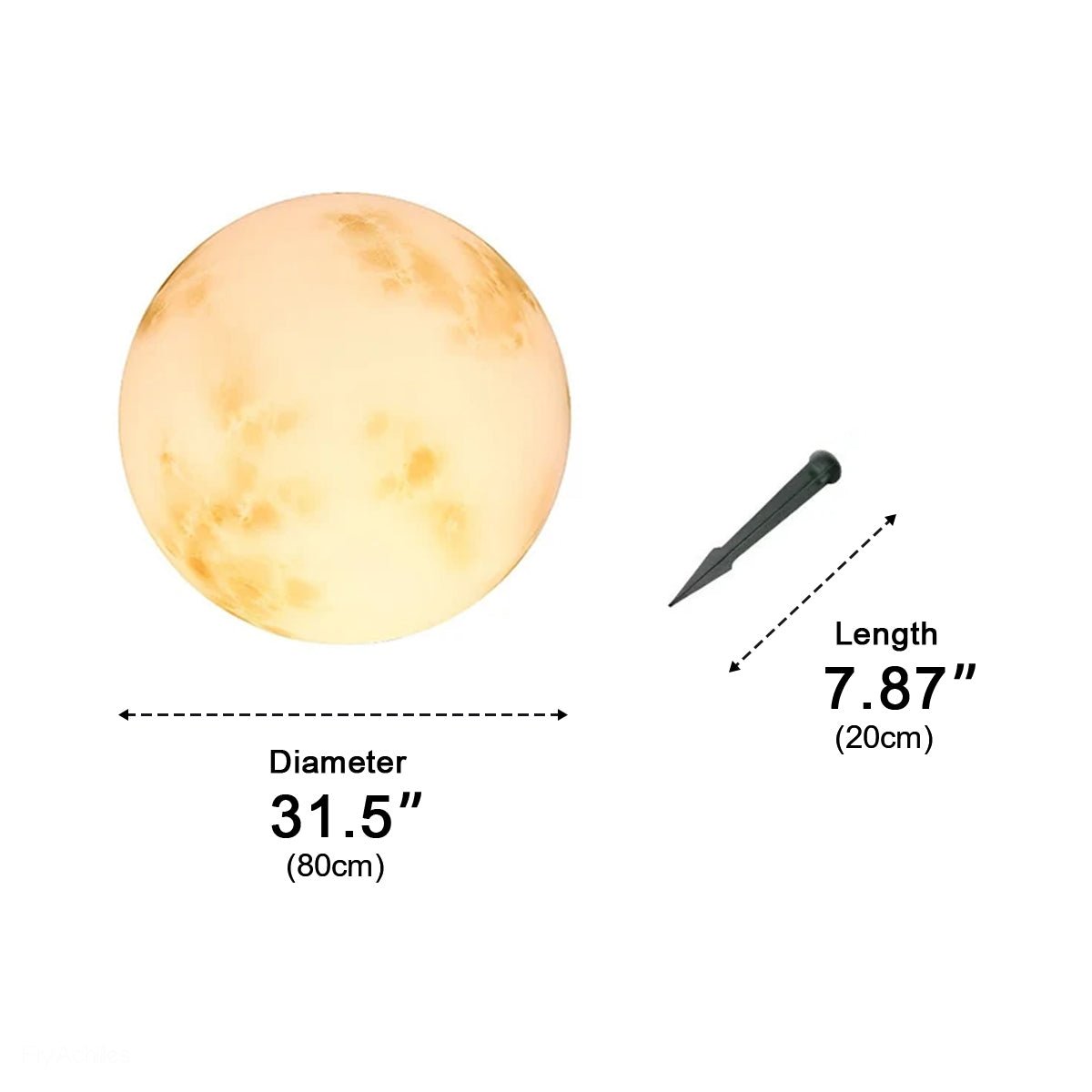 Spherical Lunar LED Pathway Stake Lights for Outdoor Gardens & Yards – Solar or Wired IP67 Weatherproof Celestial Globe Landscape Lighting | Thomler