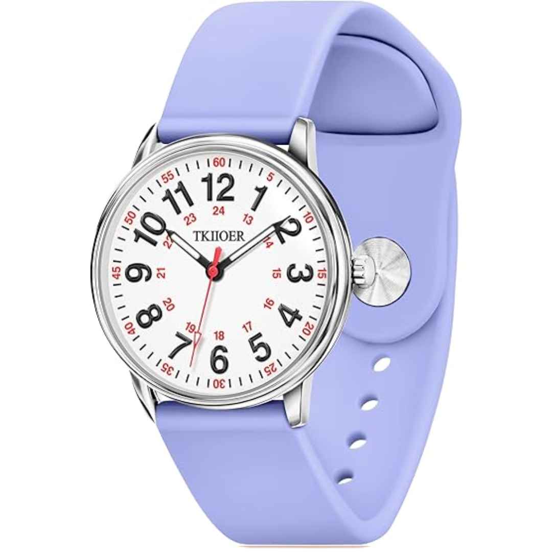 Clip-On Fob Watch for Nurses & Healthcare Workers with Luminous Dial 12/24 Hour Second Hand 164 ft Waterproof for Medical Students CNAs | Thomler