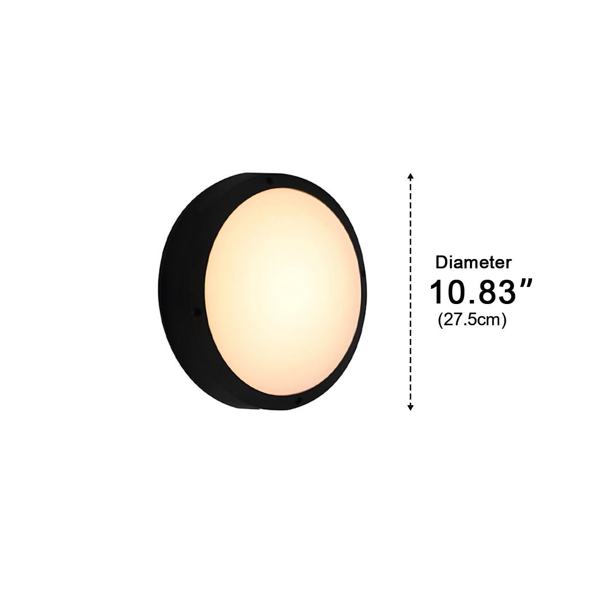Round LED Sconce Fixture for Porch Entry Garden Patio Deck Outdoor Wall Lighting in Black or White | Thomler