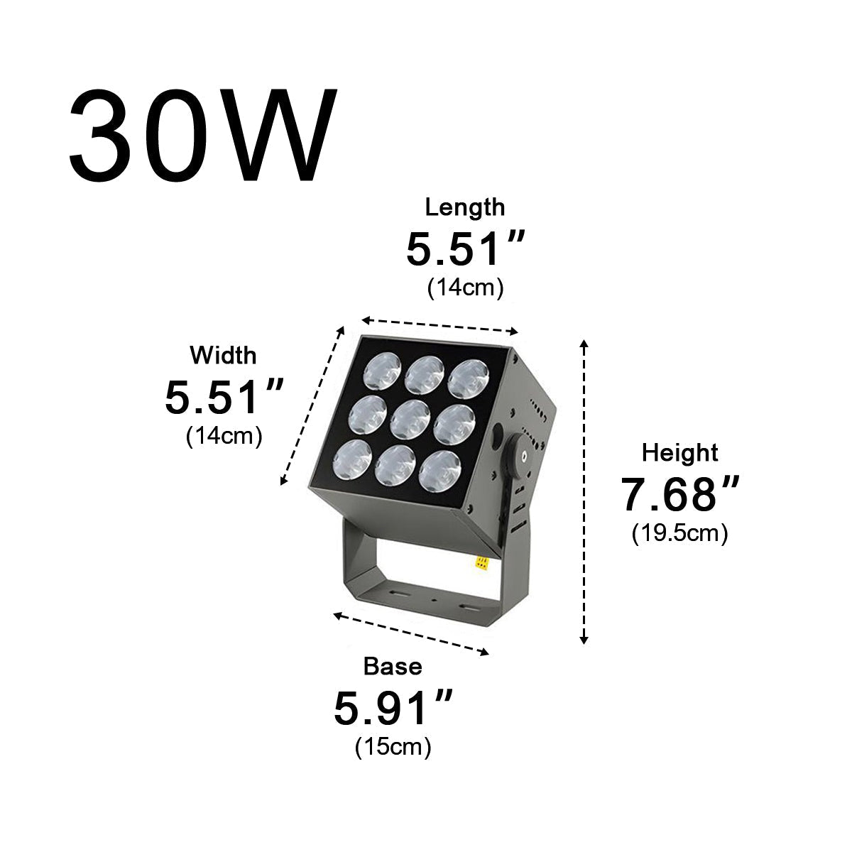 Outdoor LED Spotlight Die Cast Aluminum 20W Adjustable Gray Exterior Wall Light 5.9 in x 4.4 in x 3.5 in For Home Hotel Building Facade Illumination Waterproof Long-Range | Thomler