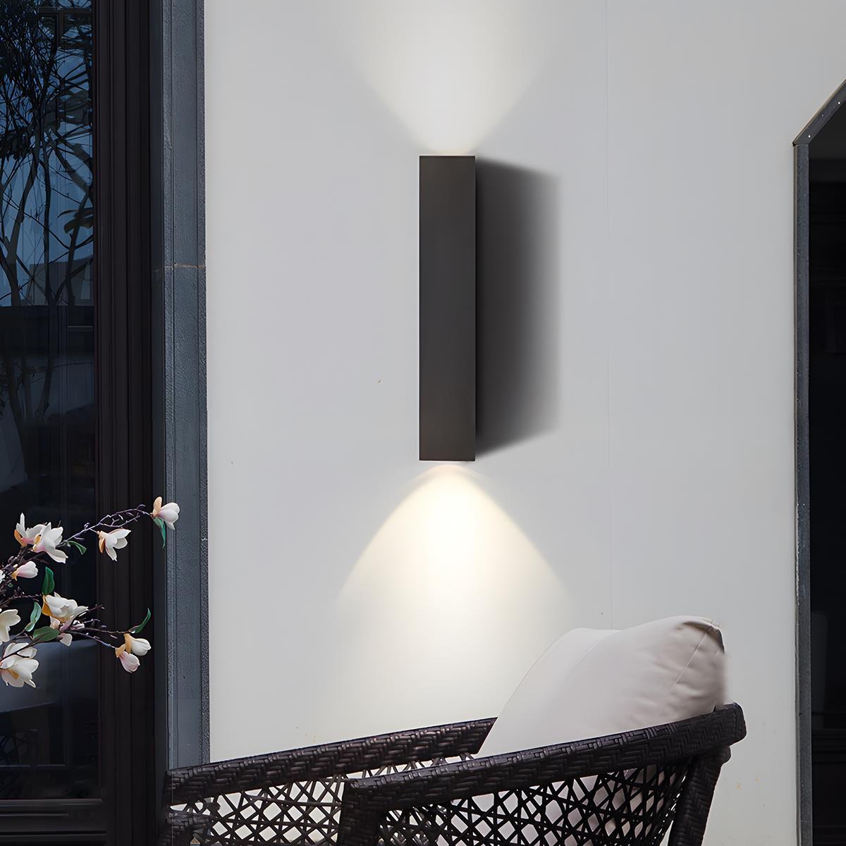 Wall Sconce Aluminum 20W Black 11 in Outdoor Porch Patio Garden LED Lighting Up Down | Thomler