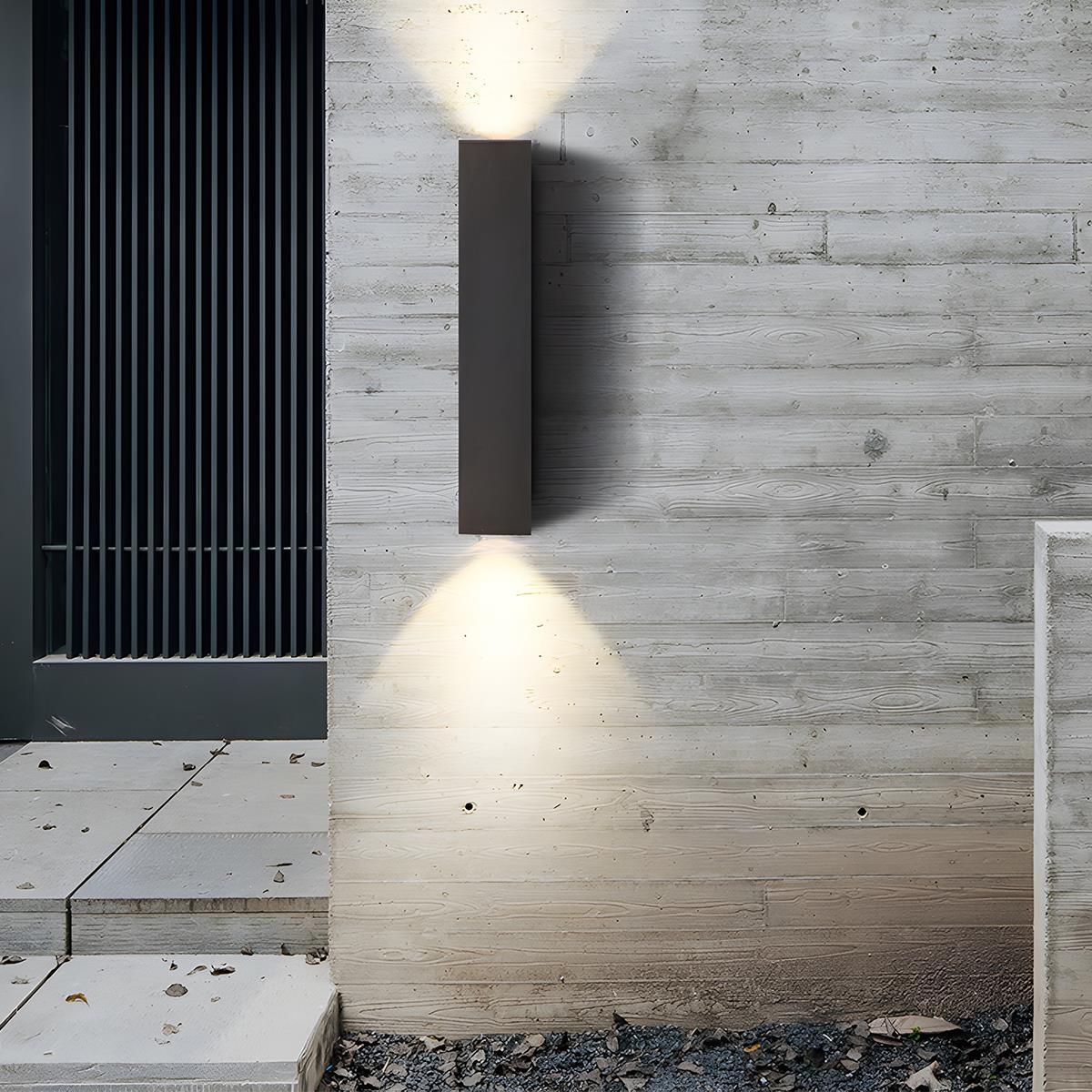 Wall Sconce Aluminum 20W Black 11 in Outdoor Porch Patio Garden LED Lighting Up Down | Thomler