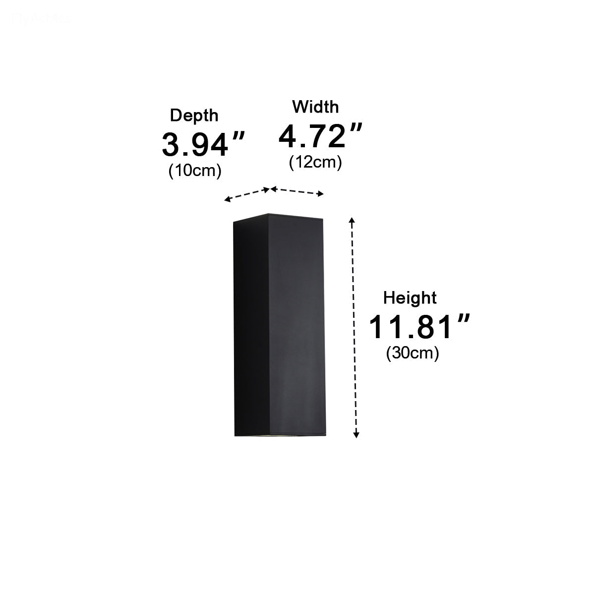 LED Bidirectional Facade Sconce Black Aluminum Weatherproof Vertical Accent Lighting for Front Entry Garage Patio Courtyard Landscape | Thomler