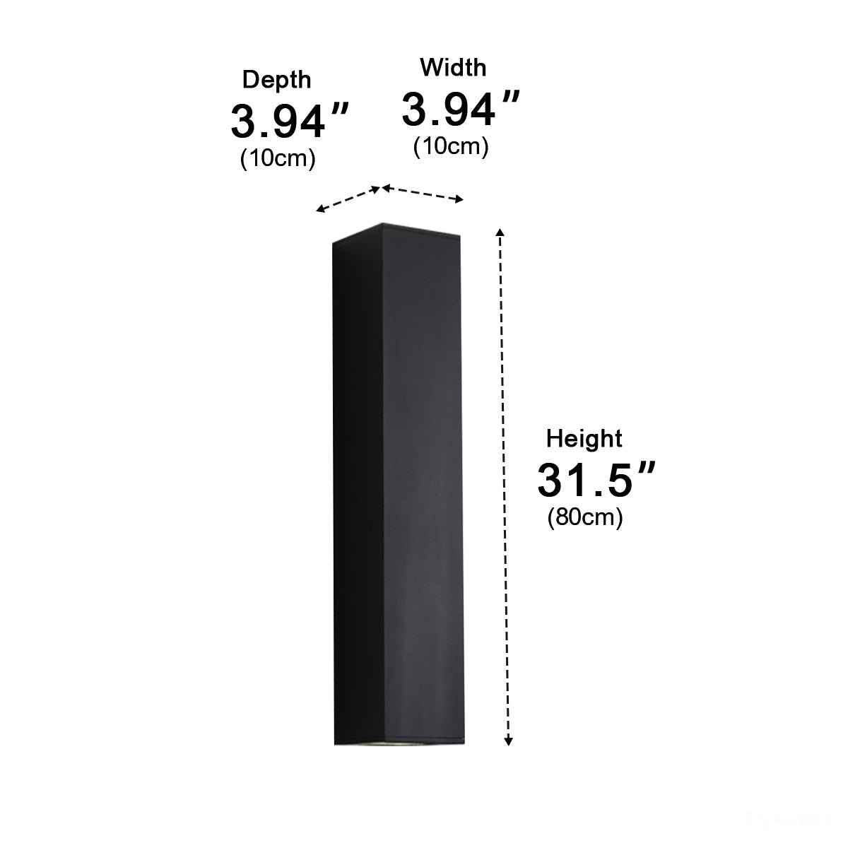 LED Bidirectional Facade Sconce Black Aluminum Weatherproof Vertical Accent Lighting for Front Entry Garage Patio Courtyard Landscape | Thomler