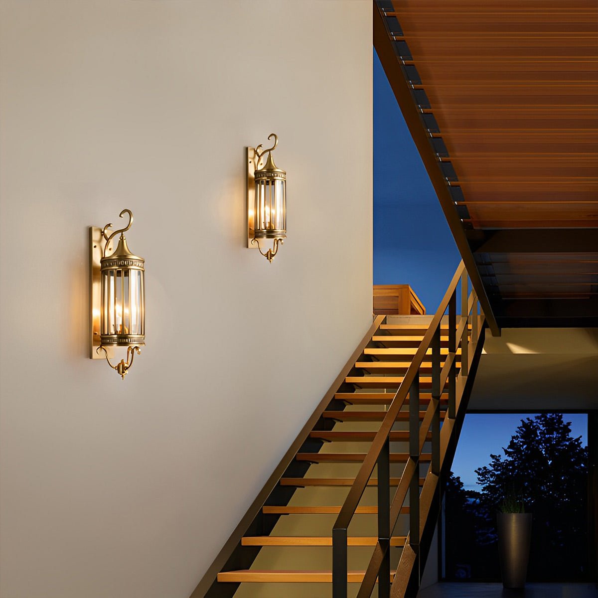 Wall Sconce Light Copper 21.7 in Outdoor Porch LED Vintage Mid Century Warm White 3000K Garden Patio Yard Decorative Lighting | Thomler