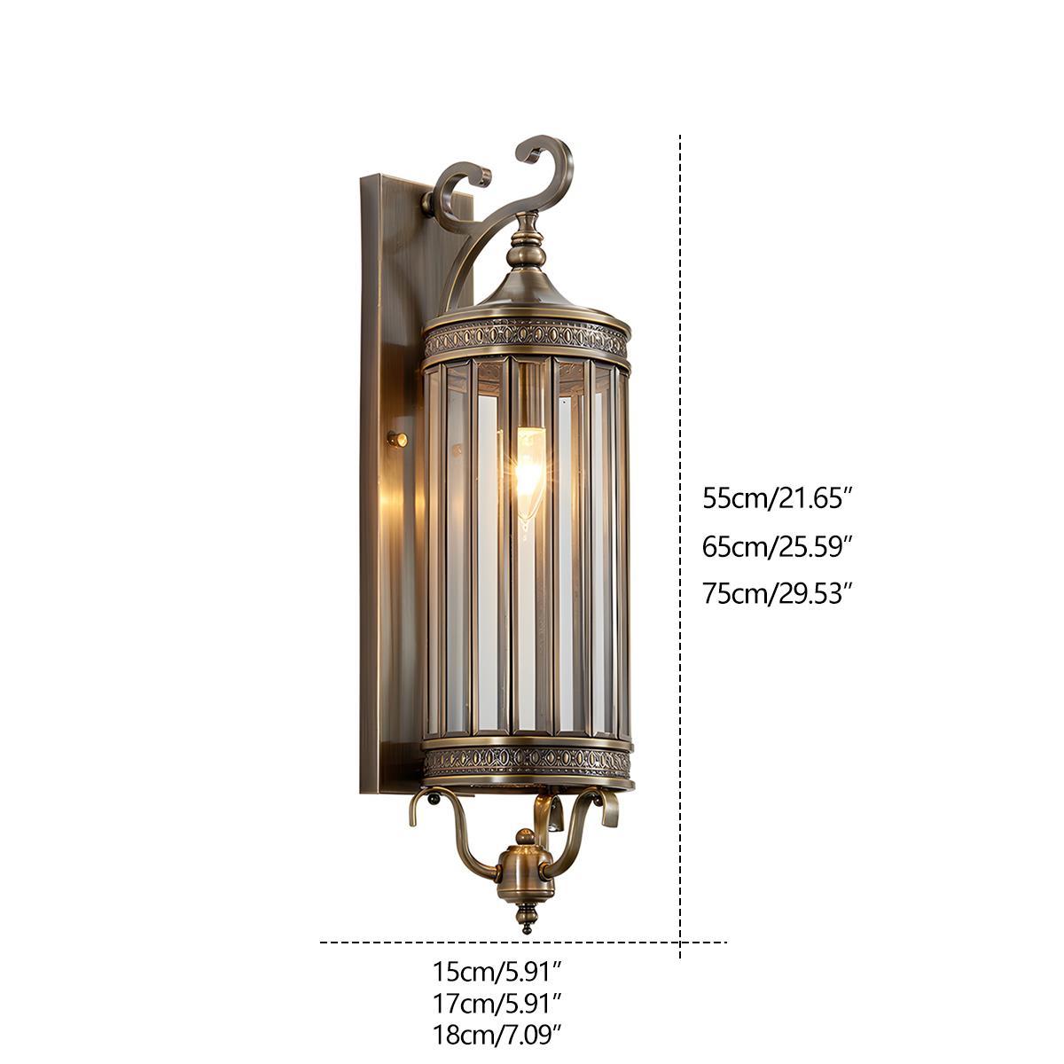 Wall Sconce Light Copper 21.7 in Outdoor Porch LED Vintage Mid Century Warm White 3000K Garden Patio Yard Decorative Lighting | Thomler