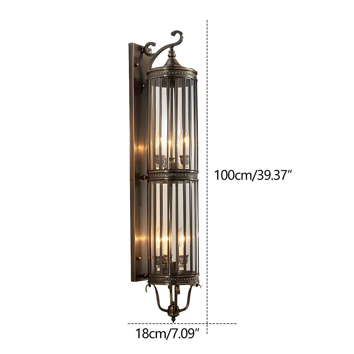 Wall Sconce Light Copper 21.7 in Outdoor Porch LED Vintage Mid Century Warm White 3000K Garden Patio Yard Decorative Lighting | Thomler