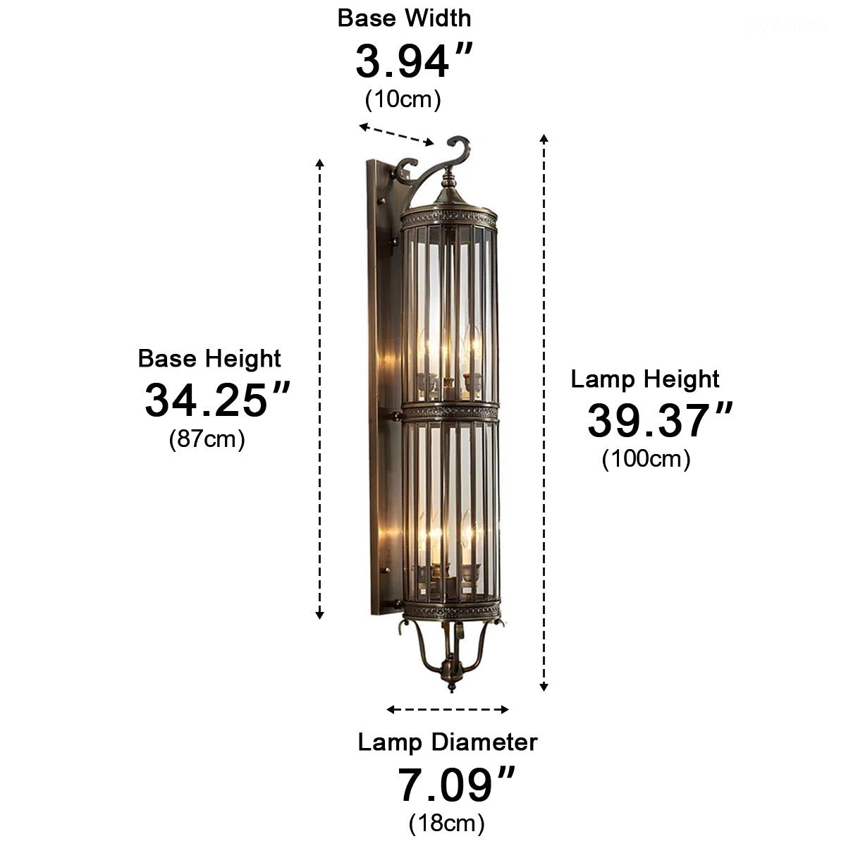 Antique Brass Glass Lantern Sconce for Outdoor Entryways – IP65 Weatherproof LED Fixture for Home Facades & Patios | Thomler