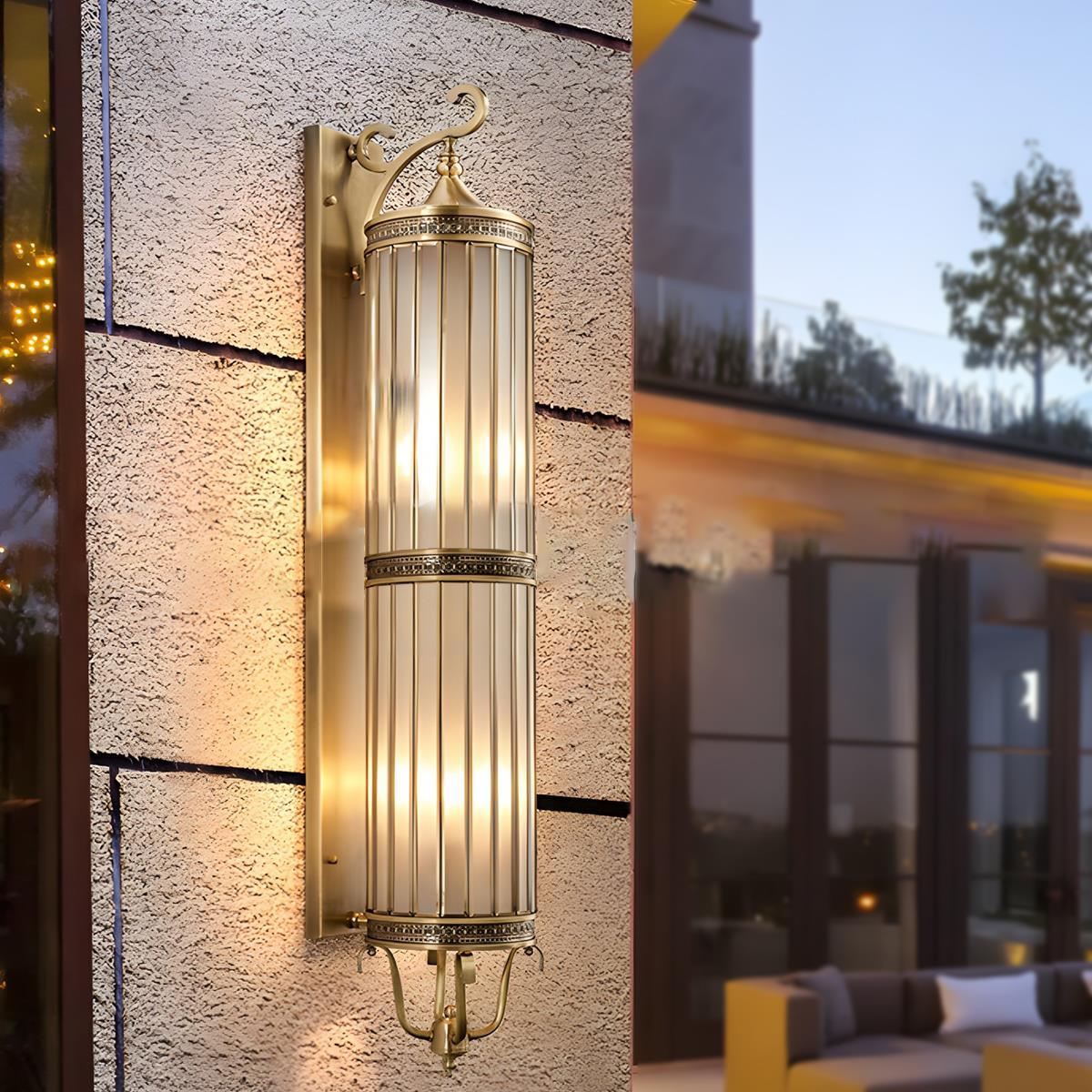 Wall Sconce Light Copper 21.7 in Outdoor Porch LED Vintage Mid Century Warm White 3000K Garden Patio Yard Decorative Lighting | Thomler