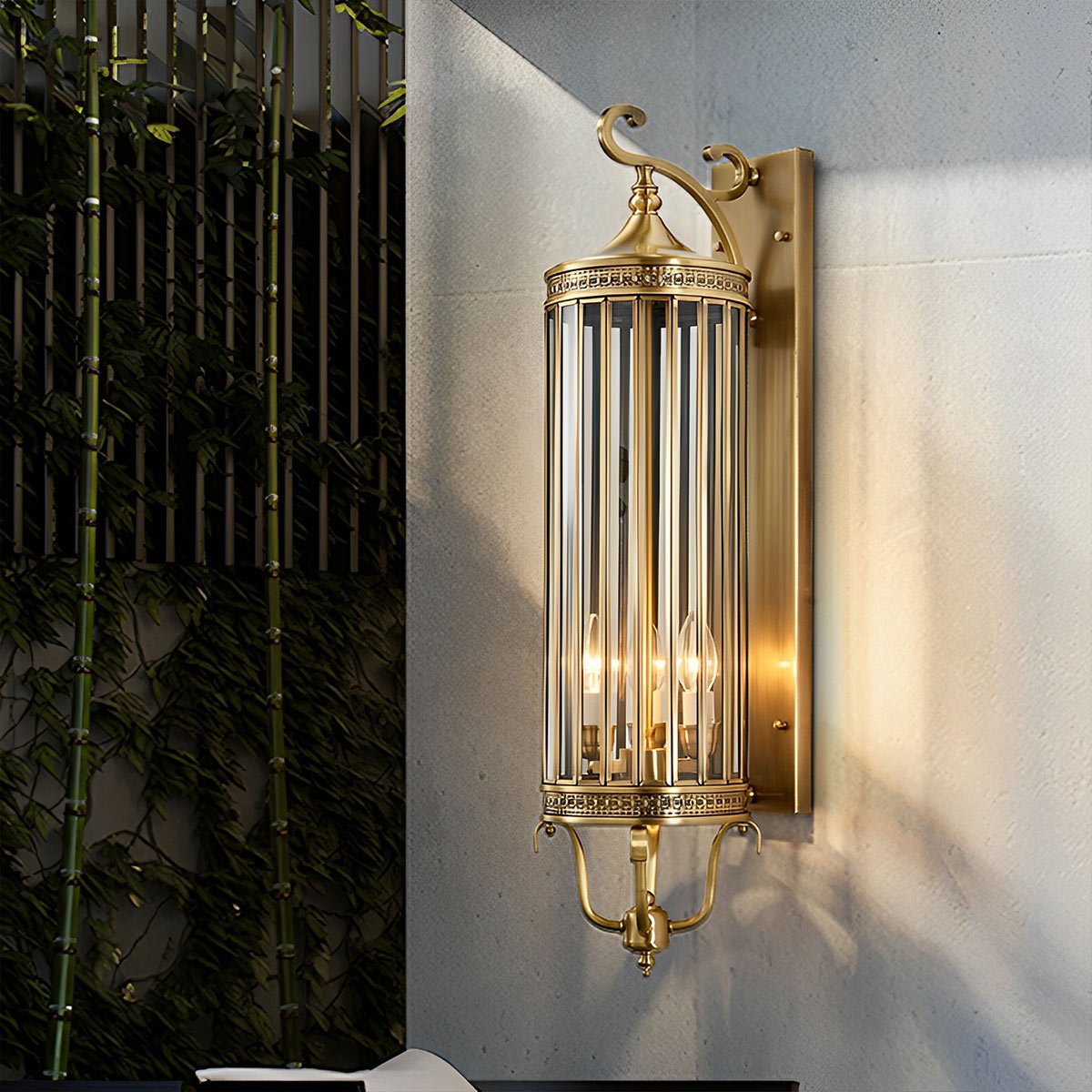 Wall Sconce Light Copper 21.7 in Outdoor Porch LED Vintage Mid Century Warm White 3000K Garden Patio Yard Decorative Lighting | Thomler
