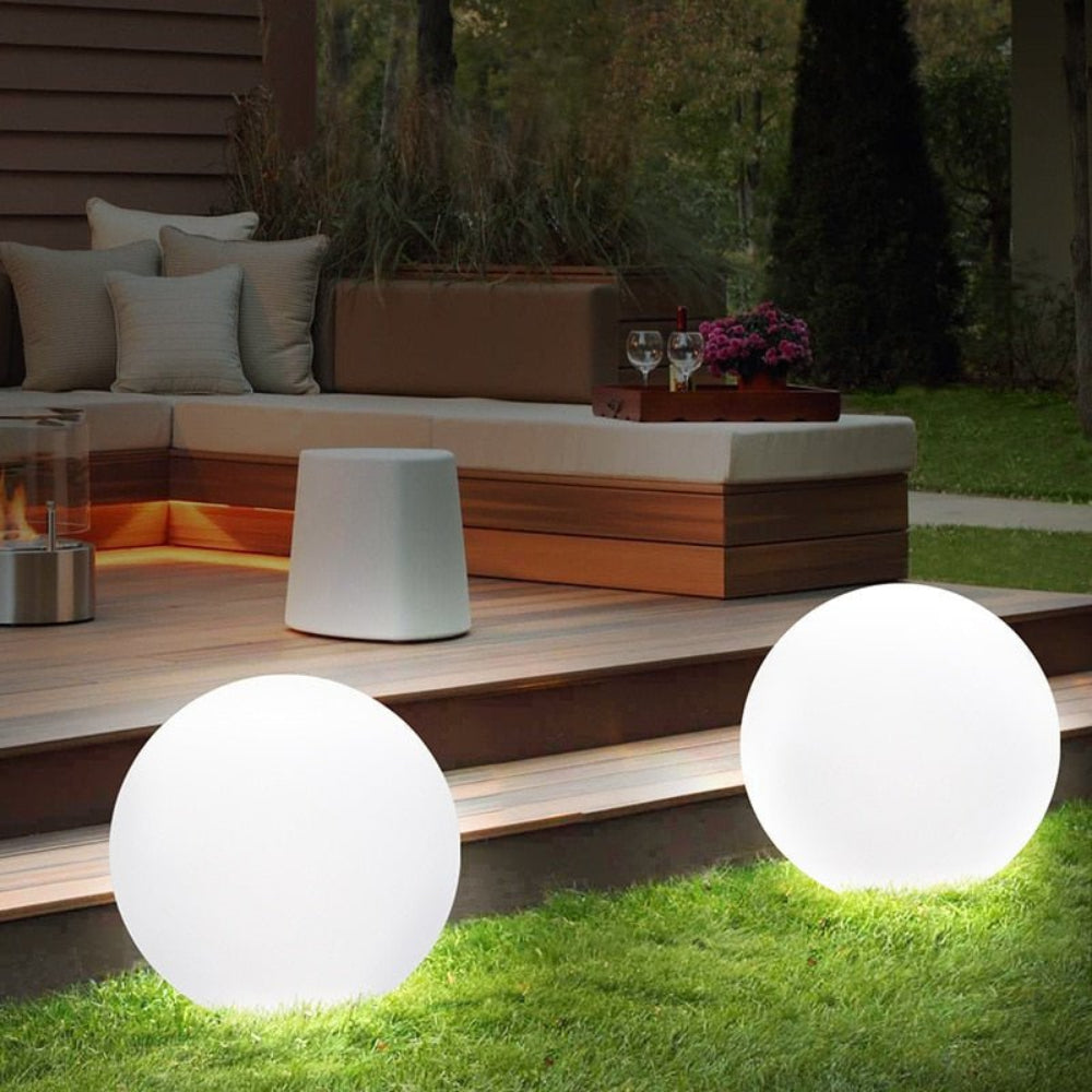 Globe Light PVC 10 in Waterproof Outdoor Patio LED 16 Colors Remote Control Decor | Thomler