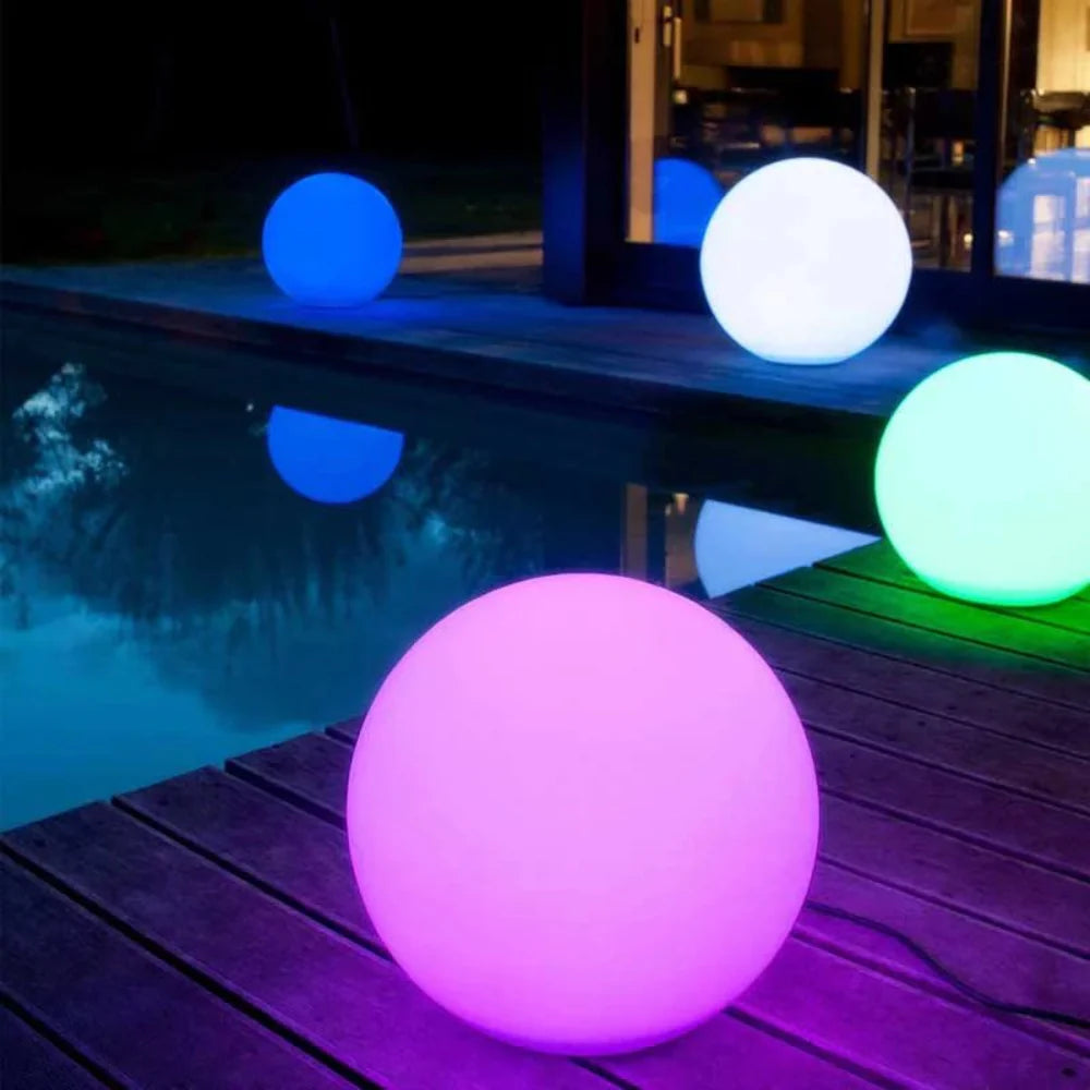 Globe Light PVC 10 in Waterproof Outdoor Patio LED 16 Colors Remote Control Decor | Thomler