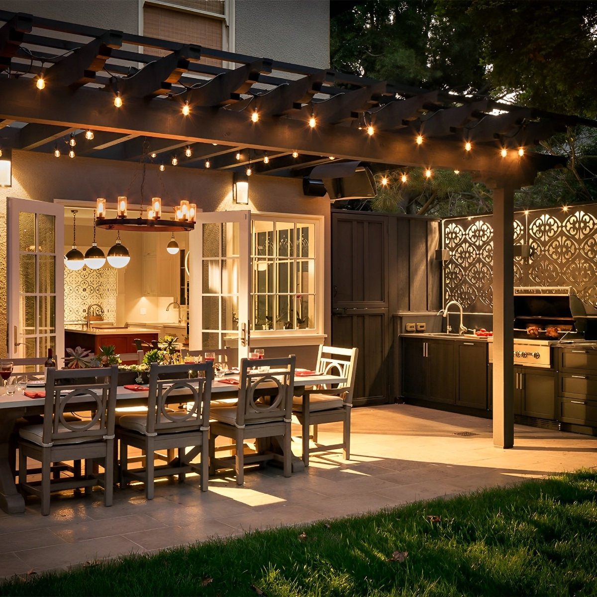 Vintage Edison Globe Cafe String Lights – Weather-Resistant Decorative Patio Lighting for Deck Pergola Wedding Bistro Backyard Party | Thomler