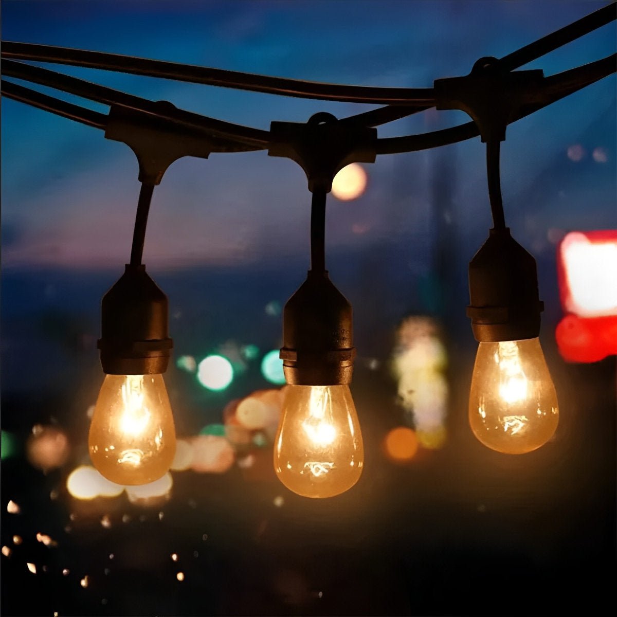Vintage Edison Globe Cafe String Lights – Weather-Resistant Decorative Patio Lighting for Deck Pergola Wedding Bistro Backyard Party | Thomler