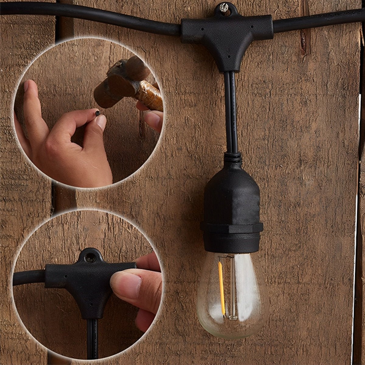 Vintage Edison Globe Cafe String Lights – Weather-Resistant Decorative Patio Lighting for Deck Pergola Wedding Bistro Backyard Party | Thomler