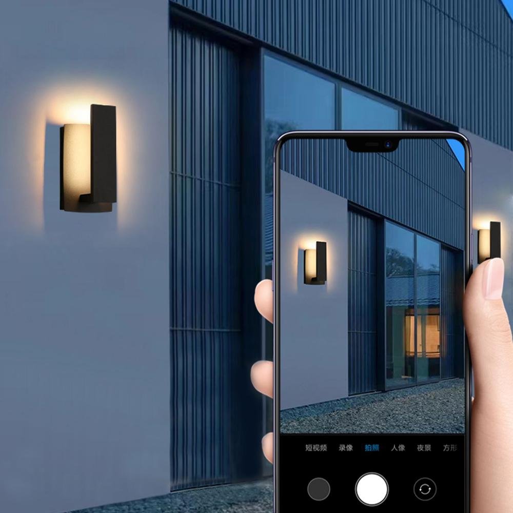 Wall Light Aluminium 42.5 cm Black LED Outdoor Facade Front Door Patio Sconce Waterproof Warm White | Thomler