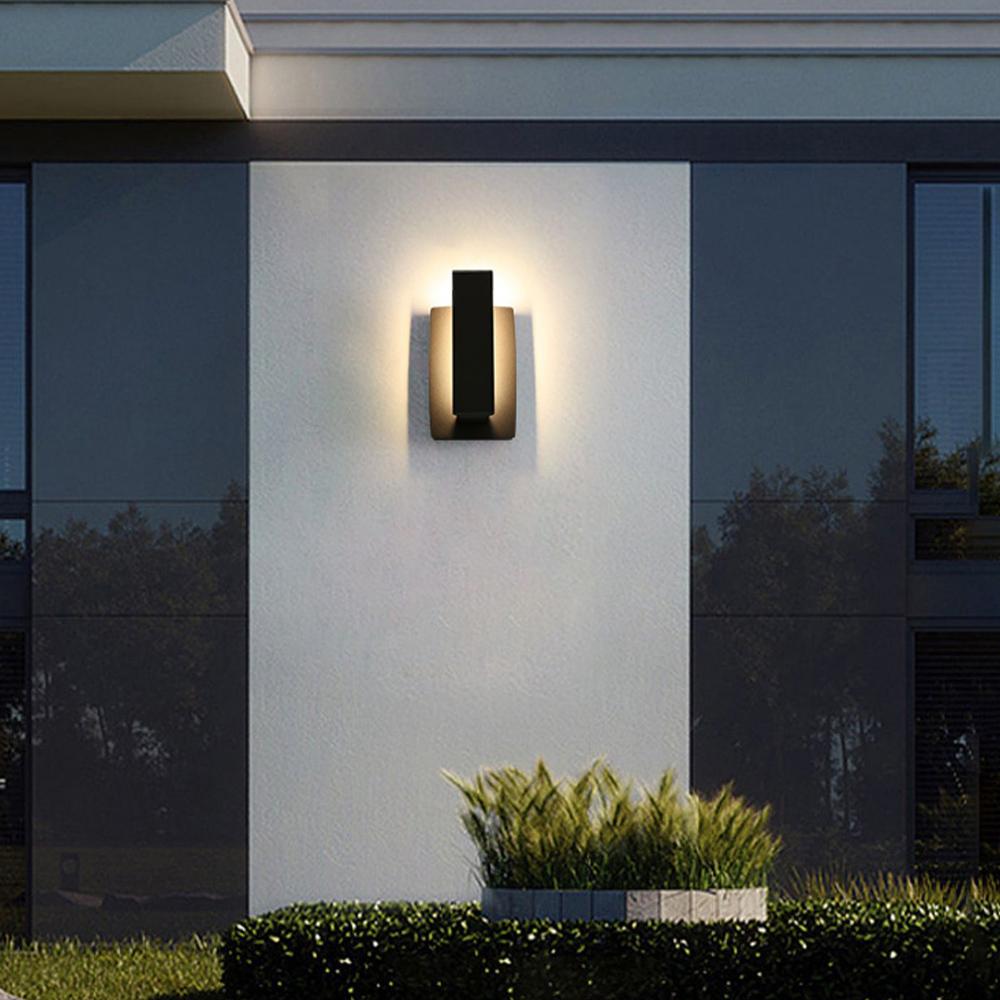 Wall Light Aluminium 42.5 cm Black LED Outdoor Facade Front Door Patio Sconce Waterproof Warm White | Thomler
