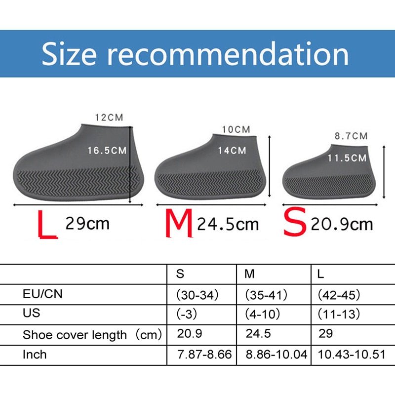 Reusable Silicone Rain Shoe Protectors with Non-Slip Grip for Men, Women & Kids – Lightweight Foldable Covers for Outdoor Activities & Wet W | Thomler