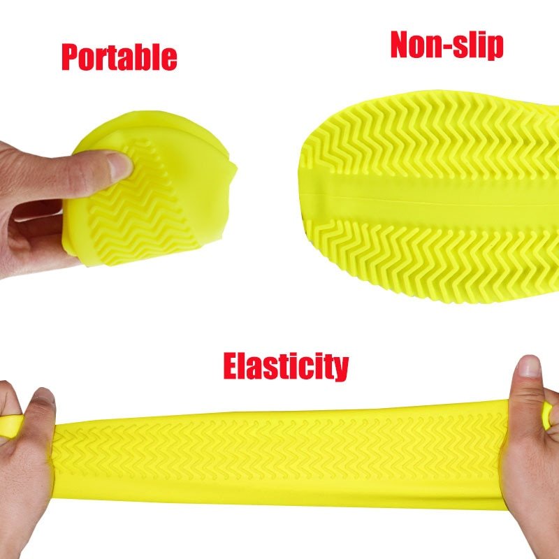 Reusable Silicone Overshoes for Rain & Snow Protection – Foldable Slip-On Boot Covers for Men Women Kids Outdoor Hiking Camping | Thomler