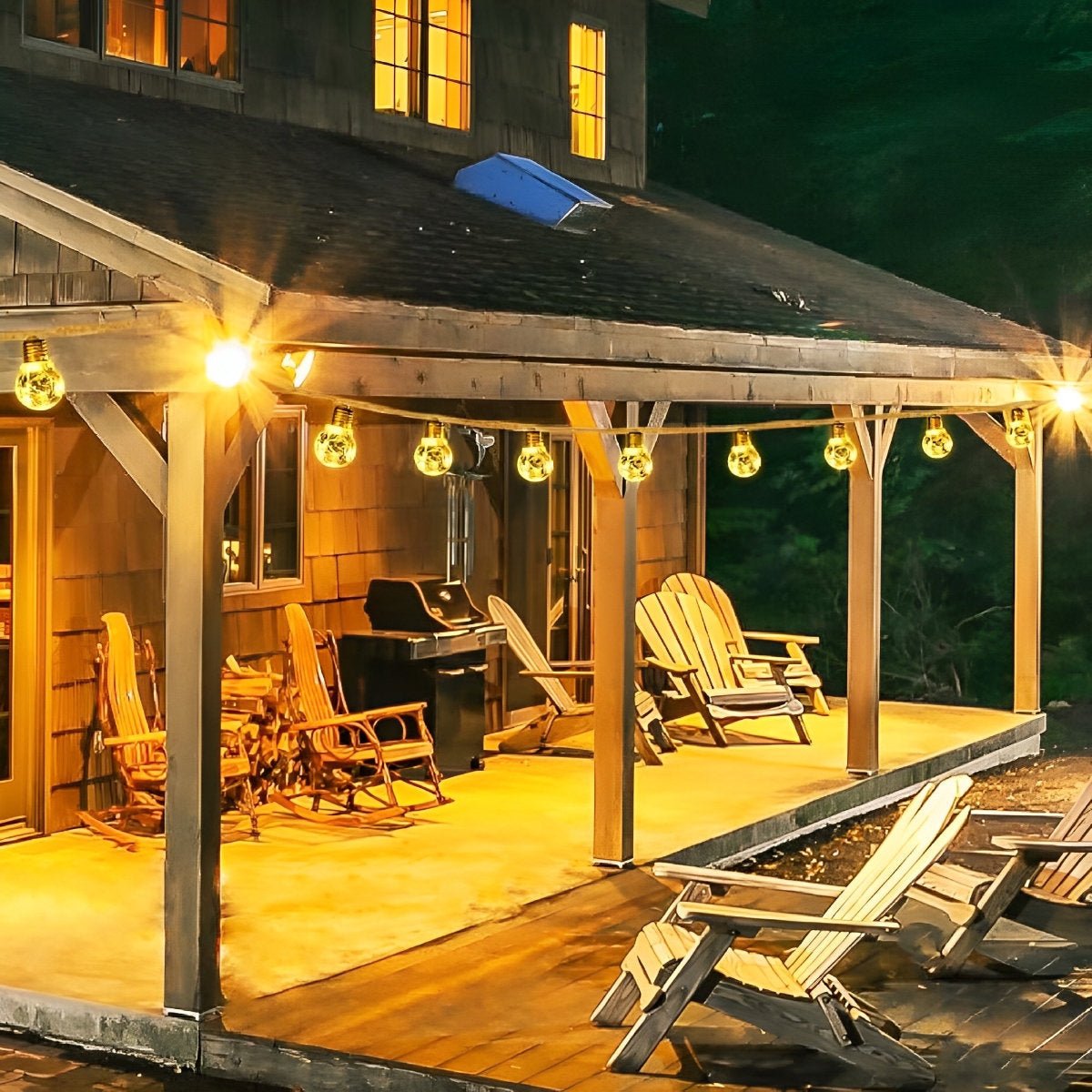 String Lights Jute Cable 10.0 m 20 LED Warm White Solar Garden Patio Pergola Edison Outdoor Lighting | Thomler