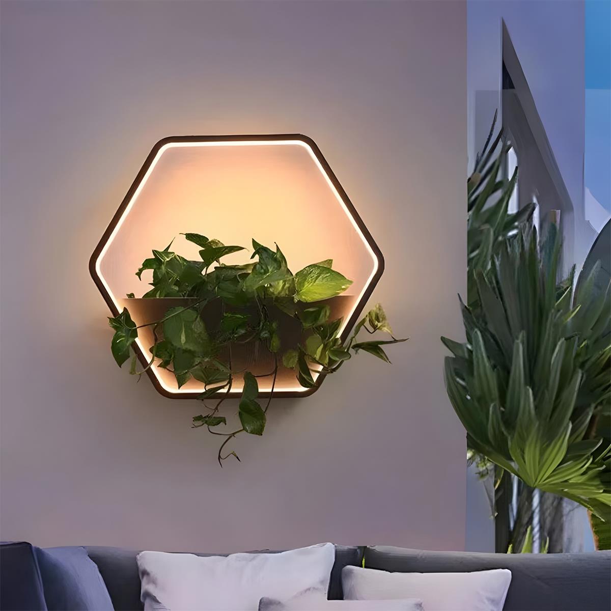 Solar LED Wall Planter Fixture with Built-In Flower Pot for Patio, Deck & Entryway – Weatherproof Modern Outdoor Sconce | Thomler