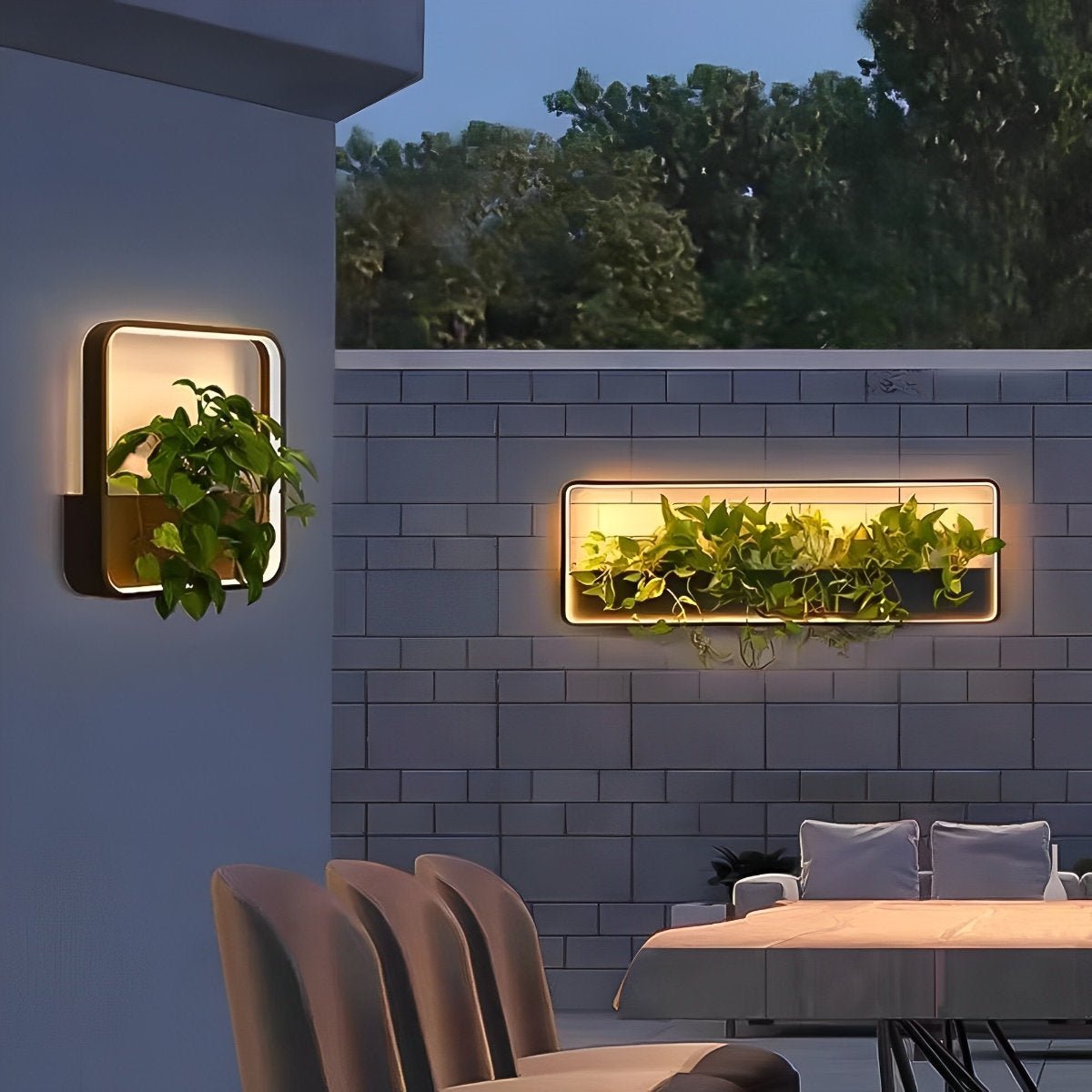Solar LED Wall Planter Fixture with Built-In Flower Pot for Patio, Deck & Entryway – Weatherproof Modern Outdoor Sconce | Thomler