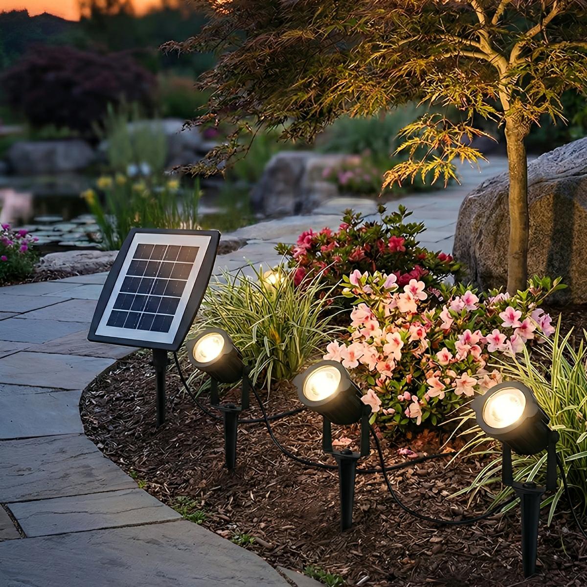 Garden Spotlight ABS 250.0 cm Cable Black Outdoor Solar Path Tree Landscape Light | Thomler