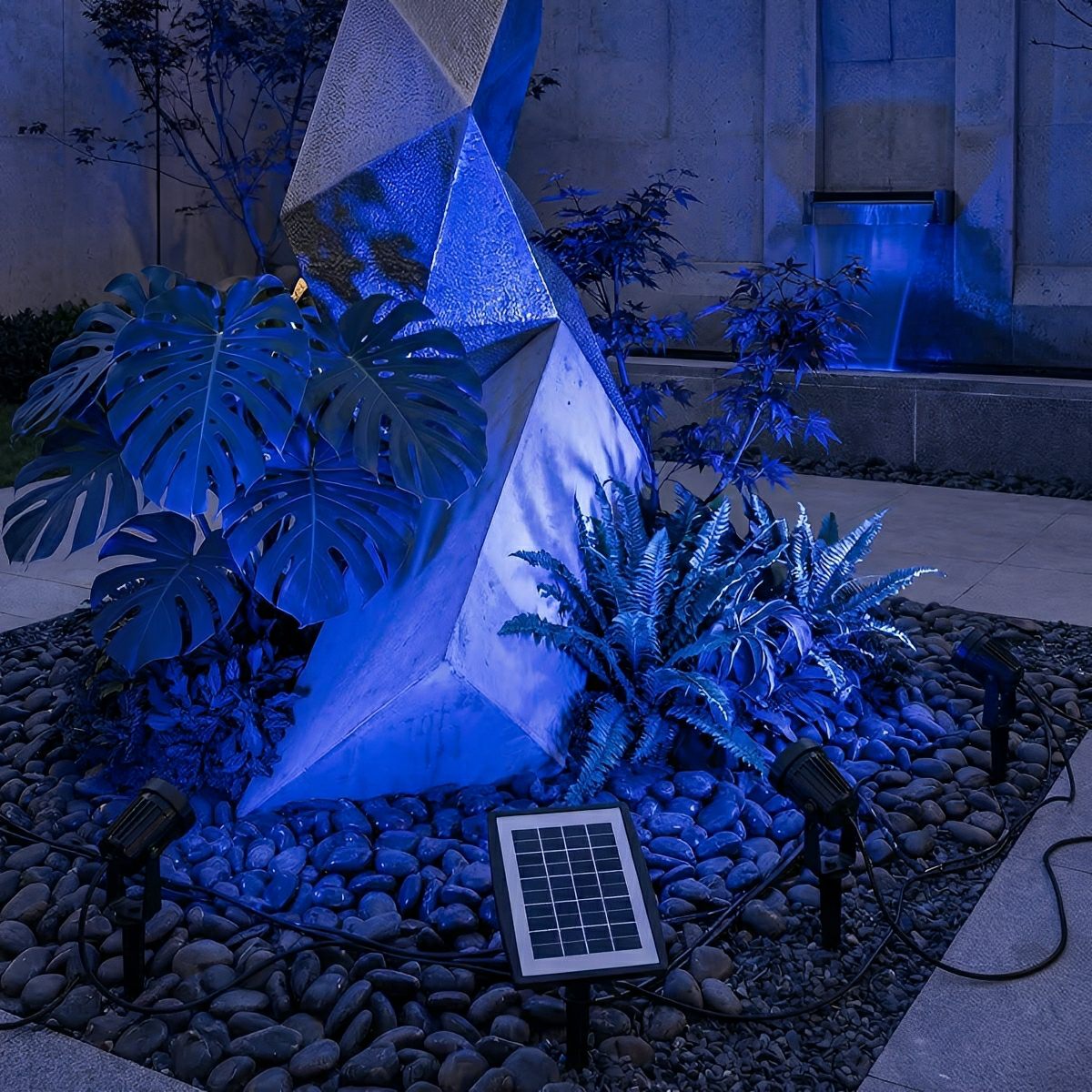 Garden Spotlight ABS 250.0 cm Cable Black Outdoor Solar Path Tree Landscape Light | Thomler