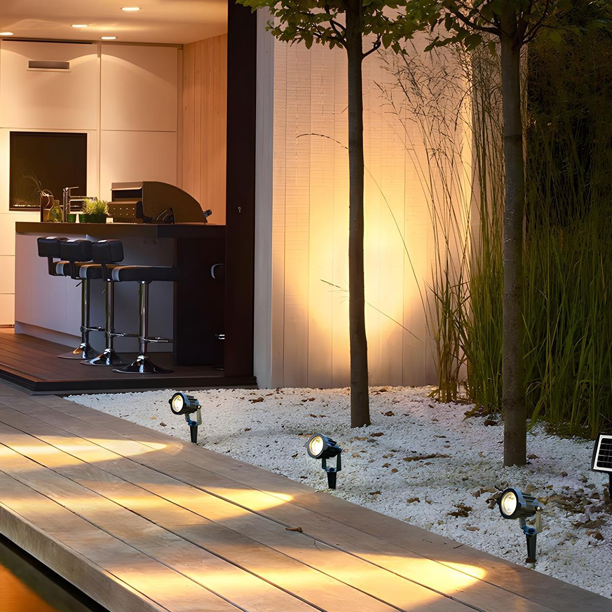 Garden Spotlight ABS 250.0 cm Cable Black Outdoor Solar Path Tree Landscape Light | Thomler