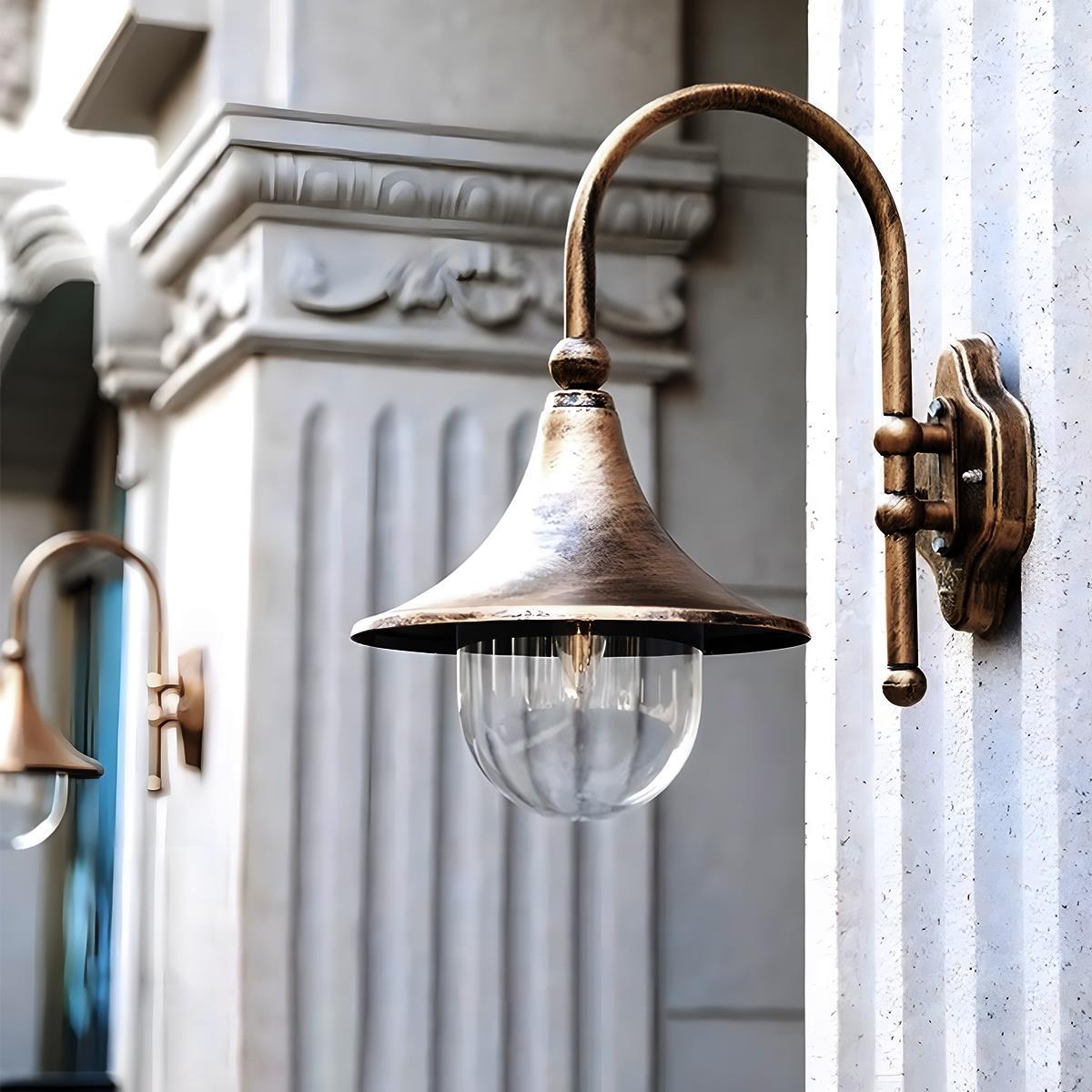 Outdoor Wall Lamp Aluminum 16.9 in Horn Shape Black Bronze LED 6-10W Front Door Garden Patio Rustic Lighting | Thomler