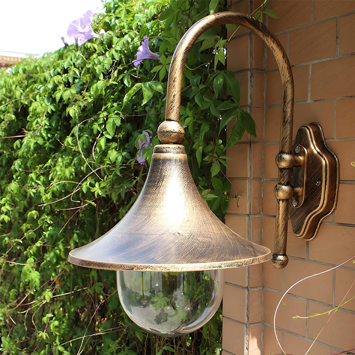 Outdoor Wall Lamp Aluminum 16.9 in Horn Shape Black Bronze LED 6-10W Front Door Garden Patio Rustic Lighting | Thomler
