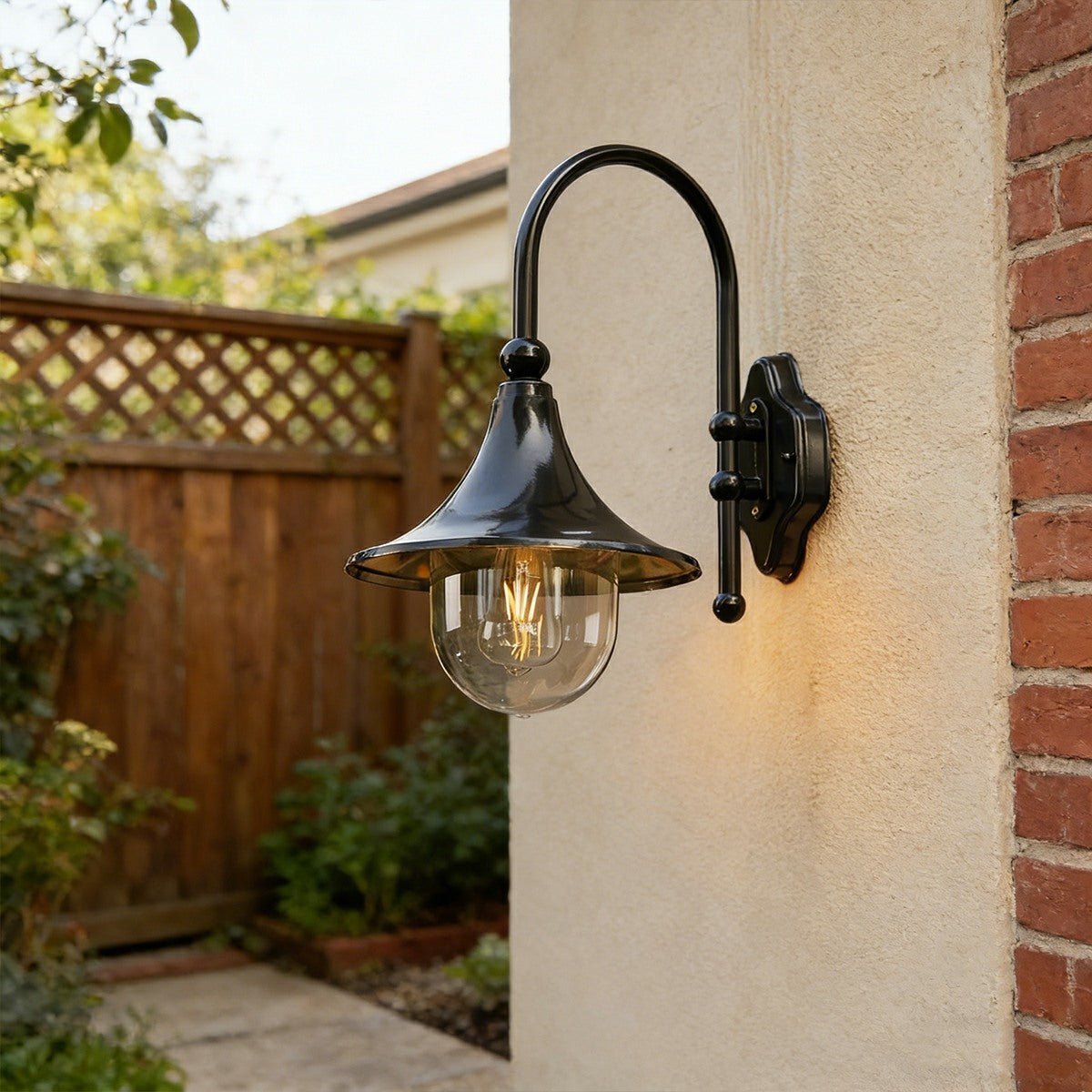 Outdoor Wall Lamp Aluminum 16.9 in Horn Shape Black Bronze LED 6-10W Front Door Garden Patio Rustic Lighting | Thomler
