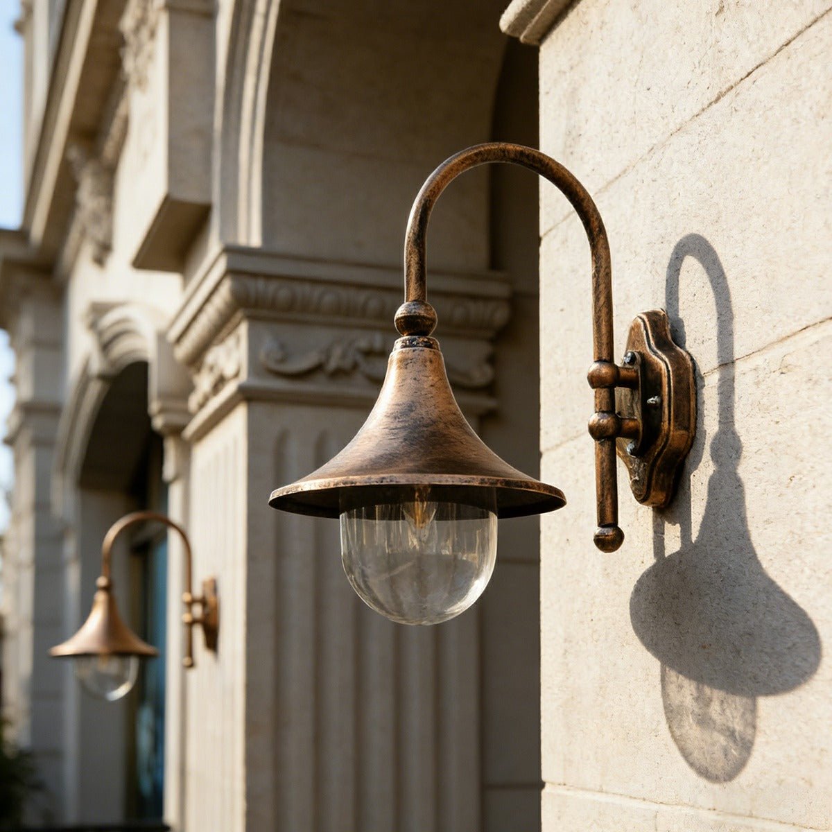 Outdoor Wall Lamp Aluminum 16.9 in Horn Shape Black Bronze LED 6-10W Front Door Garden Patio Rustic Lighting | Thomler