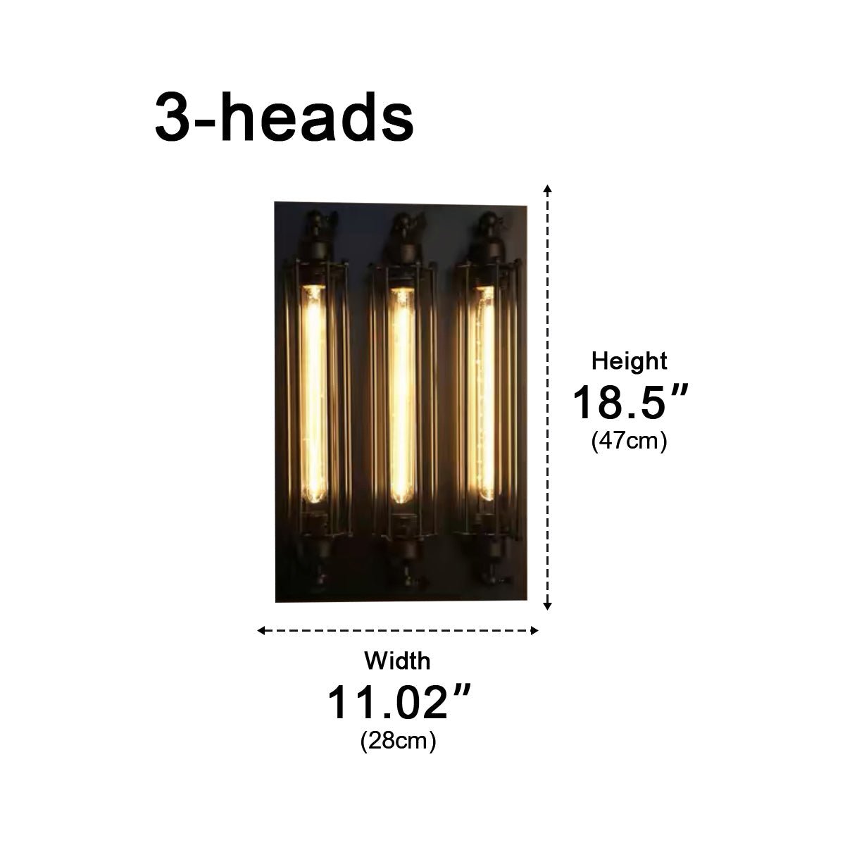 Wall Sconce Iron LED 18.5 in Warm White Indoor Lighting Vintage Industrial Decor Hallway Living Room Bedroom Kitchen Bathroom | Thomler