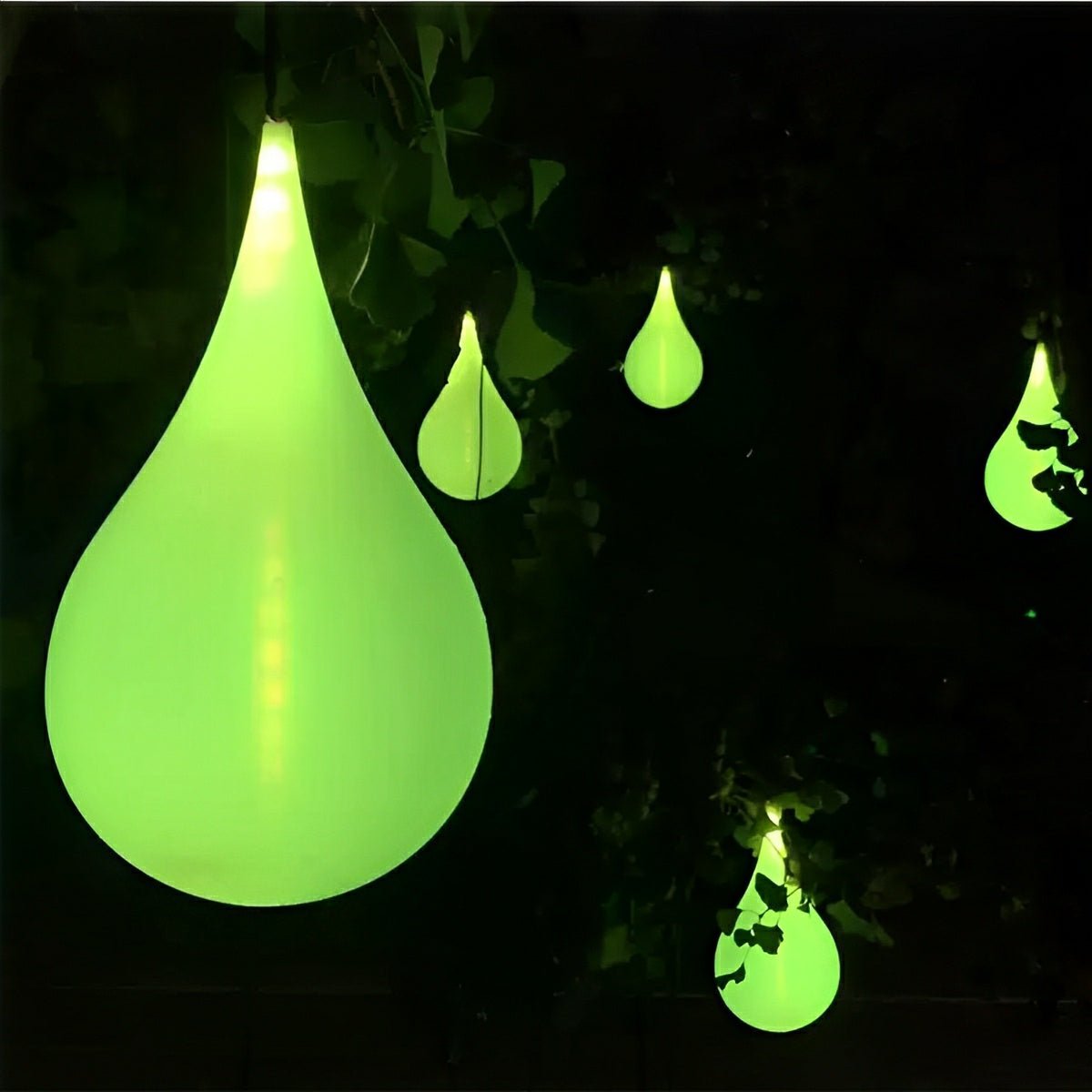 Pendant Light Plastic Teardrop 24.0 cm White Outdoor Patio Pergola Waterproof Hanging Garden Light RGB LED | Thomler