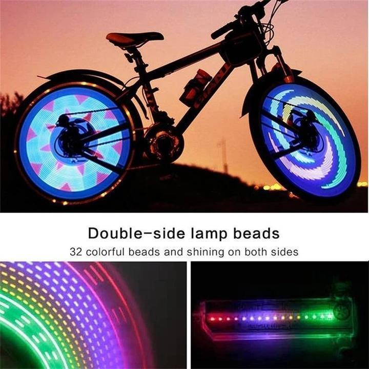 RGB Bike Wheel Spoke Light with 32 Animated Patterns – Motion-Activated Side Visibility for Night Cycling | Thomler