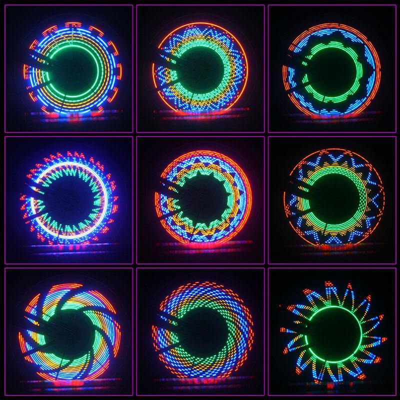 RGB Bike Wheel Spoke Light with 32 Animated Patterns – Motion-Activated Side Visibility for Night Cycling | Thomler