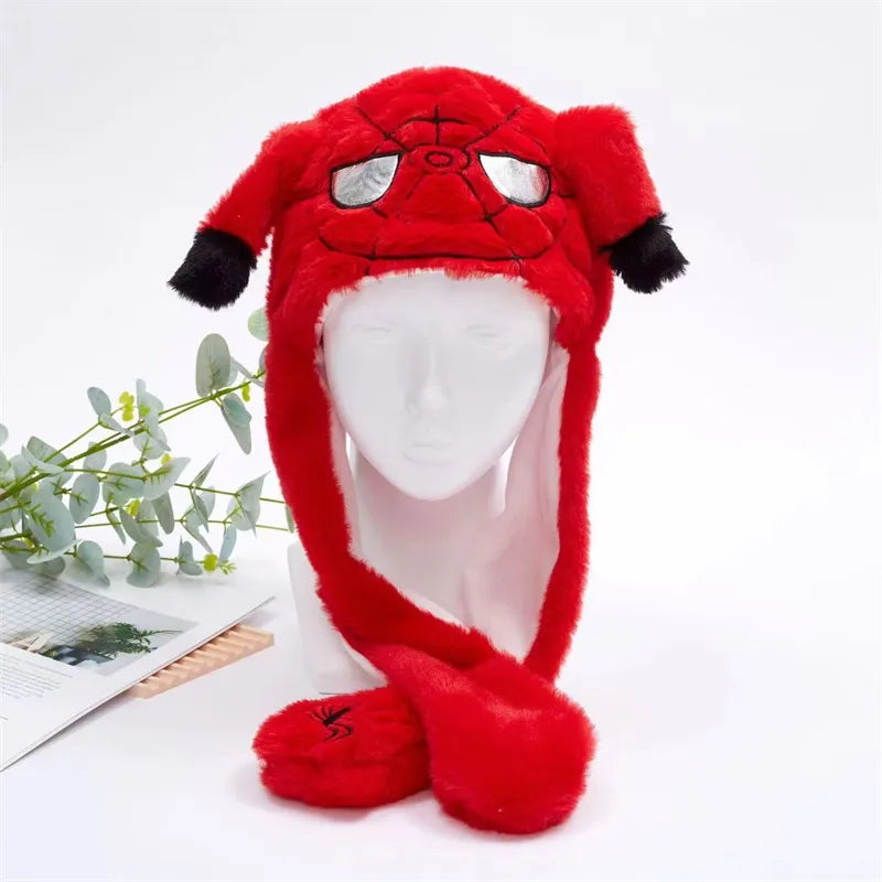 Plush Animal Hat with Squeezable Ears That Move — Soft Costume Cap for Kids & Adults | Cosplay Party Accessory Winter Beanie | Fun Gift | Thomler