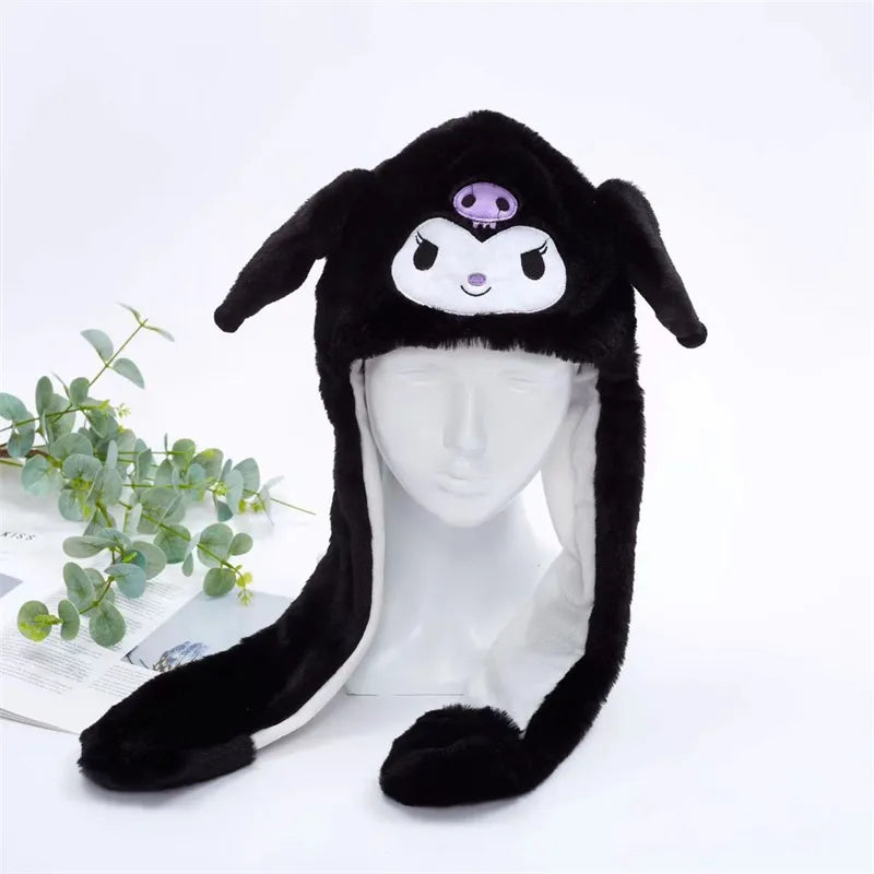 Plush Animal Hat with Squeezable Ears That Move — Soft Costume Cap for Kids & Adults | Cosplay Party Accessory Winter Beanie | Fun Gift | Thomler