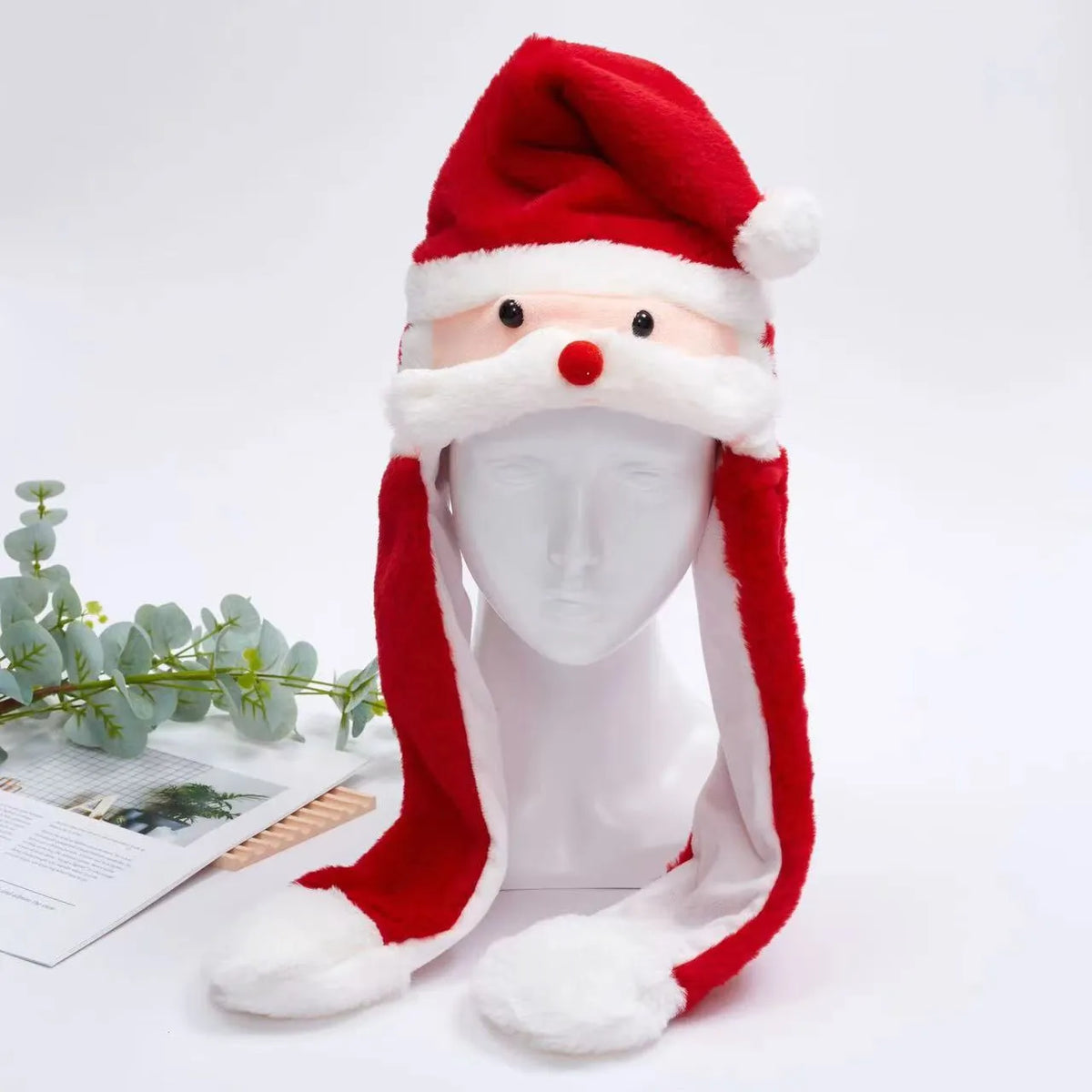 Plush Animal Hat with Squeezable Ears That Move — Soft Costume Cap for Kids & Adults | Cosplay Party Accessory Winter Beanie | Fun Gift | Thomler